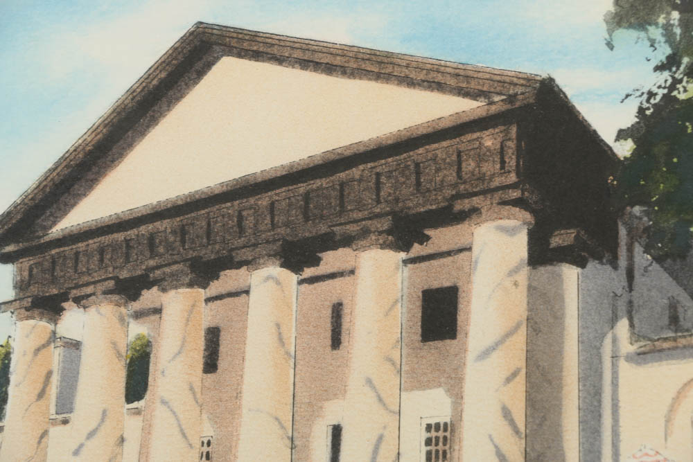 Wilson Gray Hand-Tinted Lithograph of Arlington House
