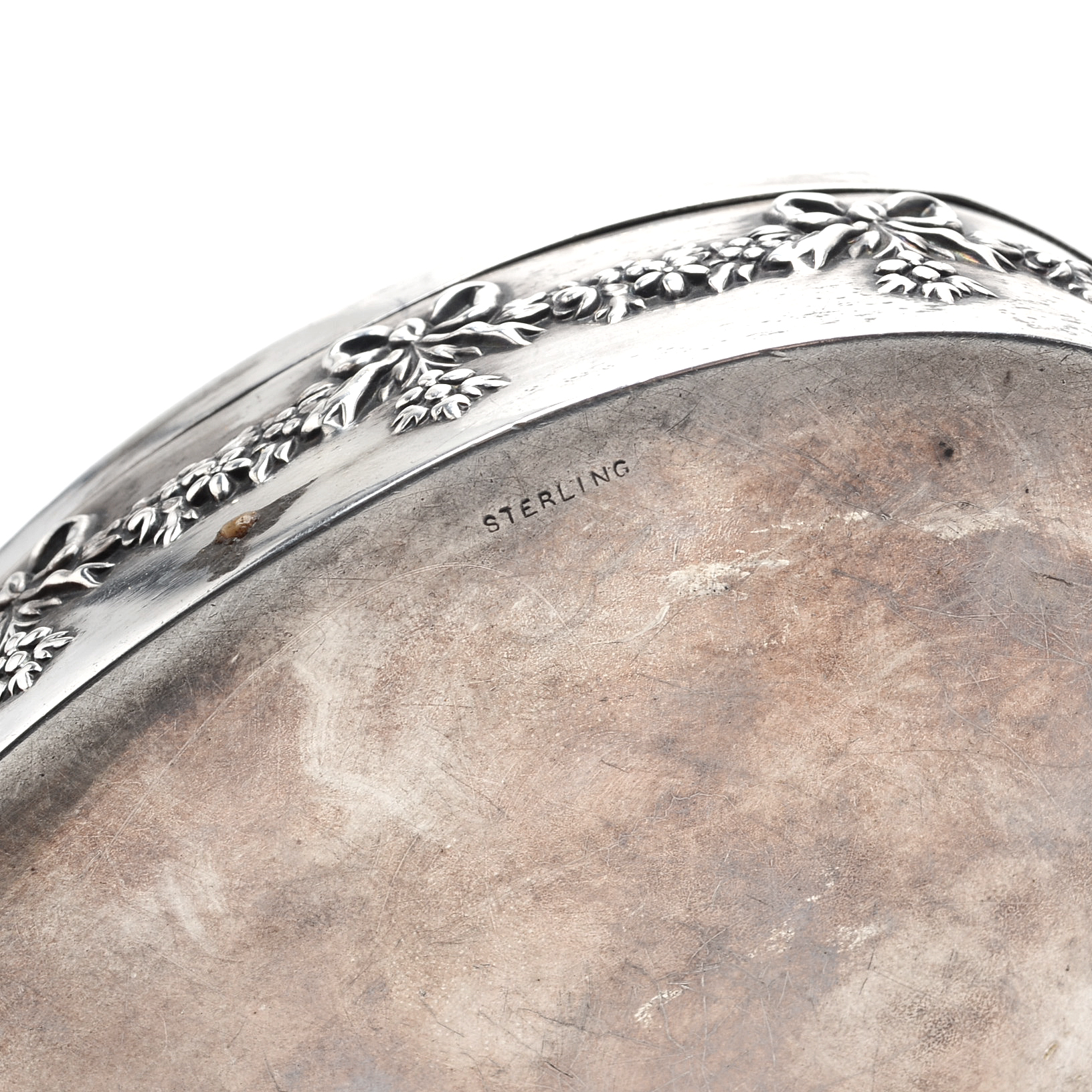 Antique Mauser Sterling Silver Hand-Painted Enamel Hinged Heart-Shaped Box