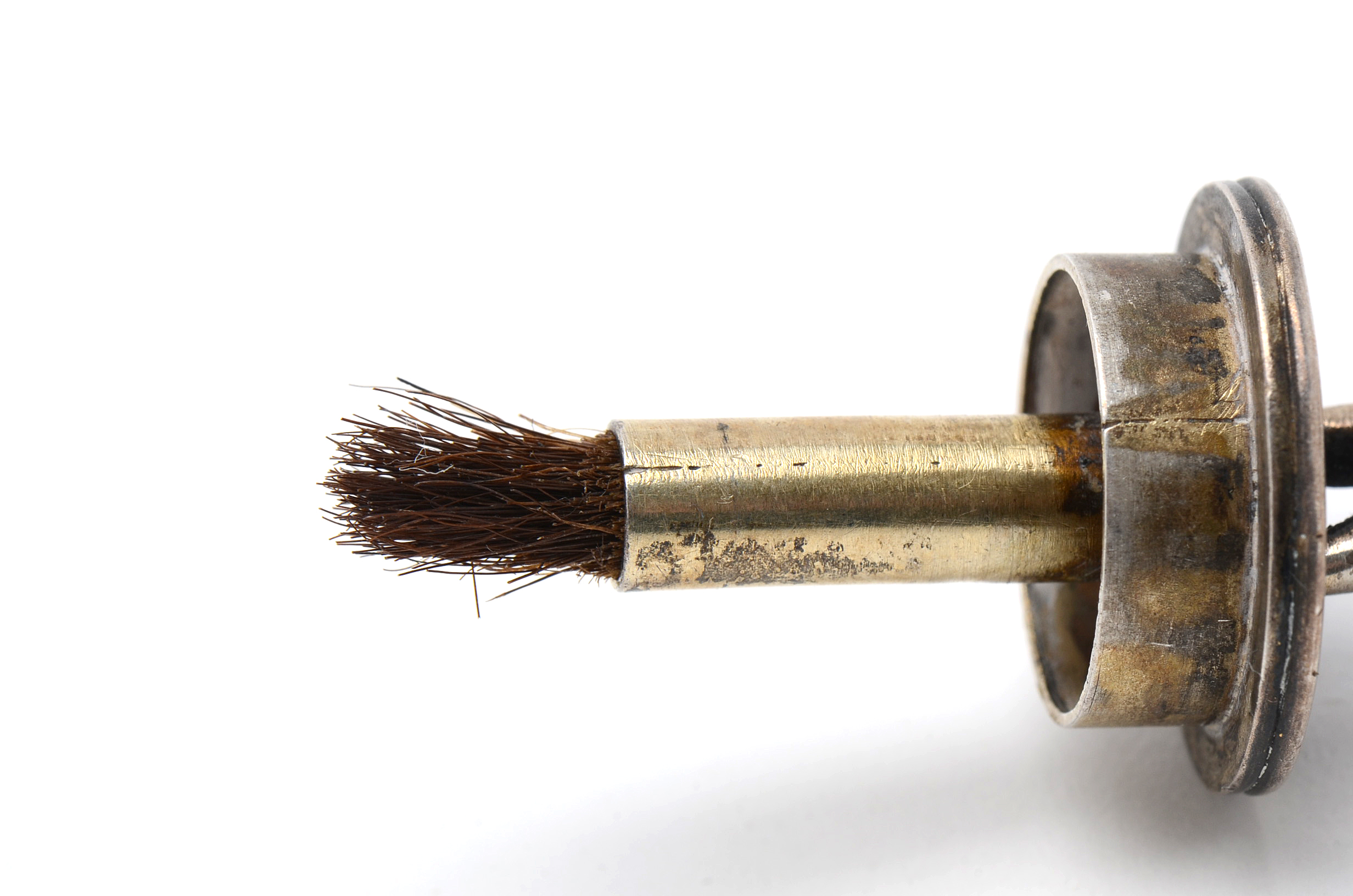 Antique Austrian 900 Silver and Cut Glass Cupid Figural Glue Pot