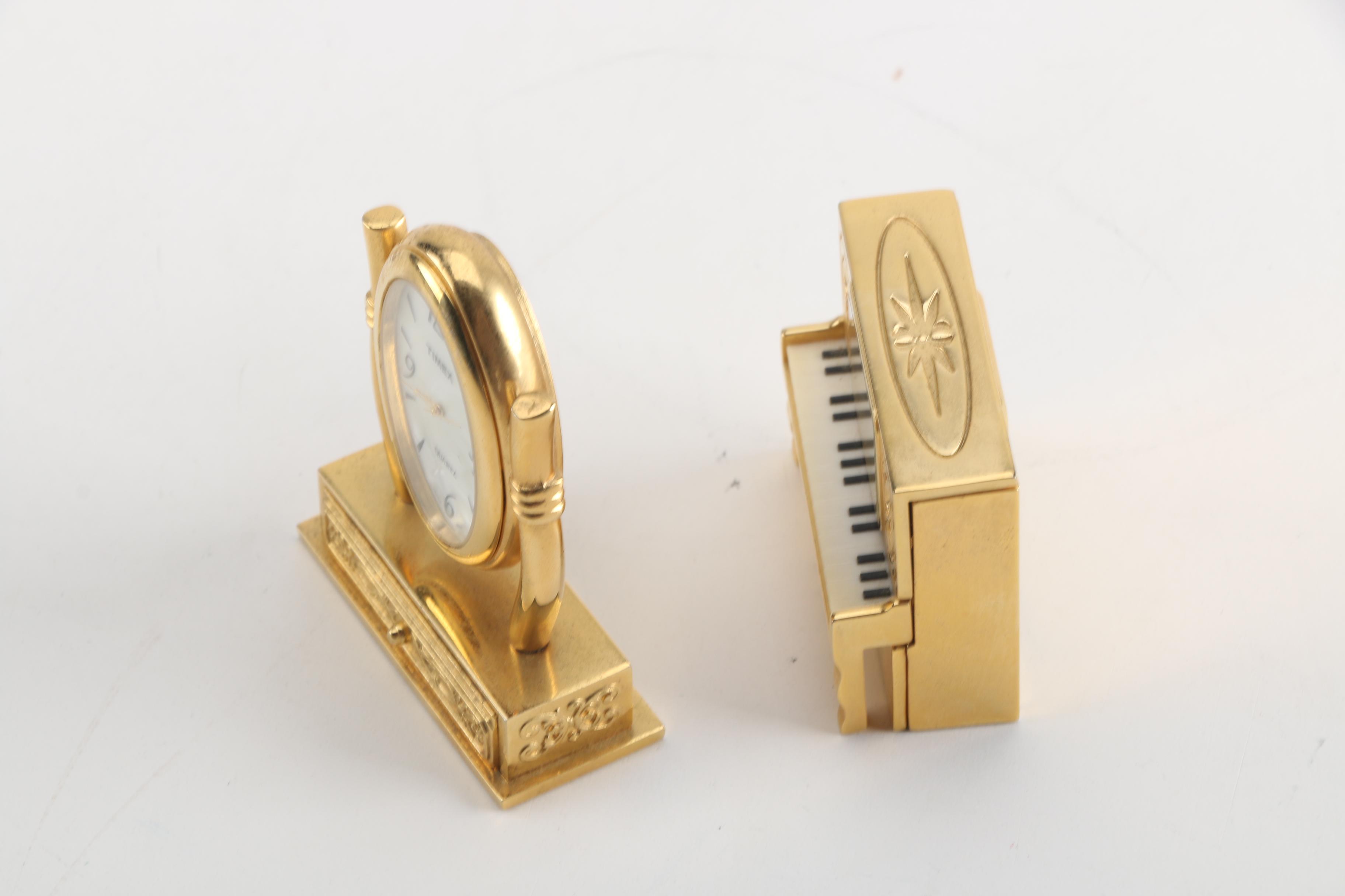 Vintage Timex Miniature Brass Clocks