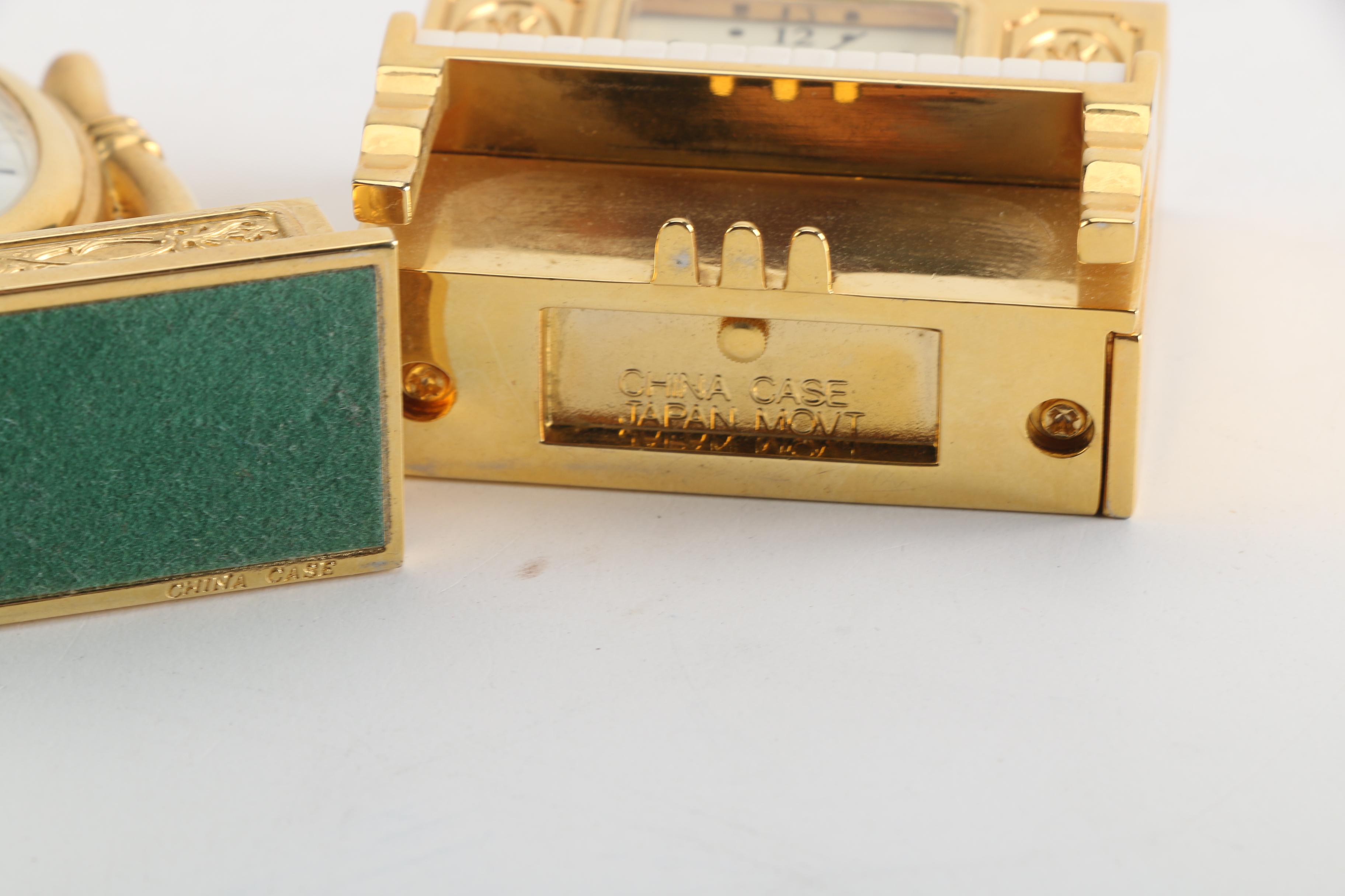 Vintage Timex Miniature Brass Clocks