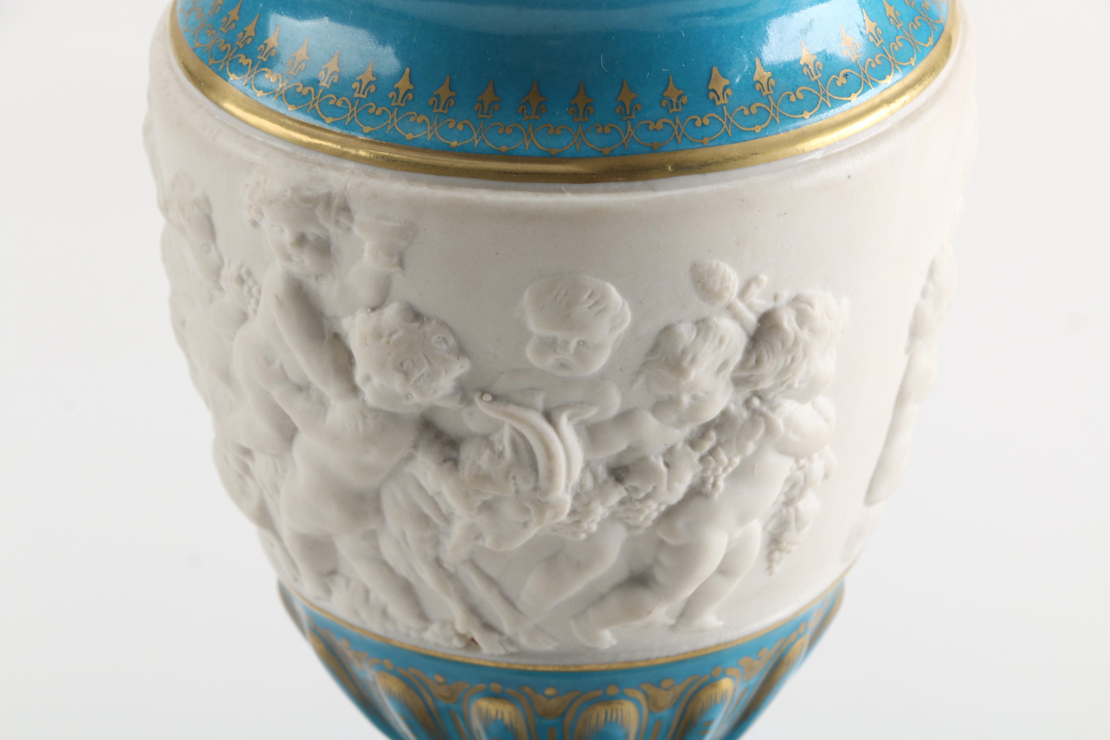 Capodimonte Style Bisque Porcelain Cherub Vase