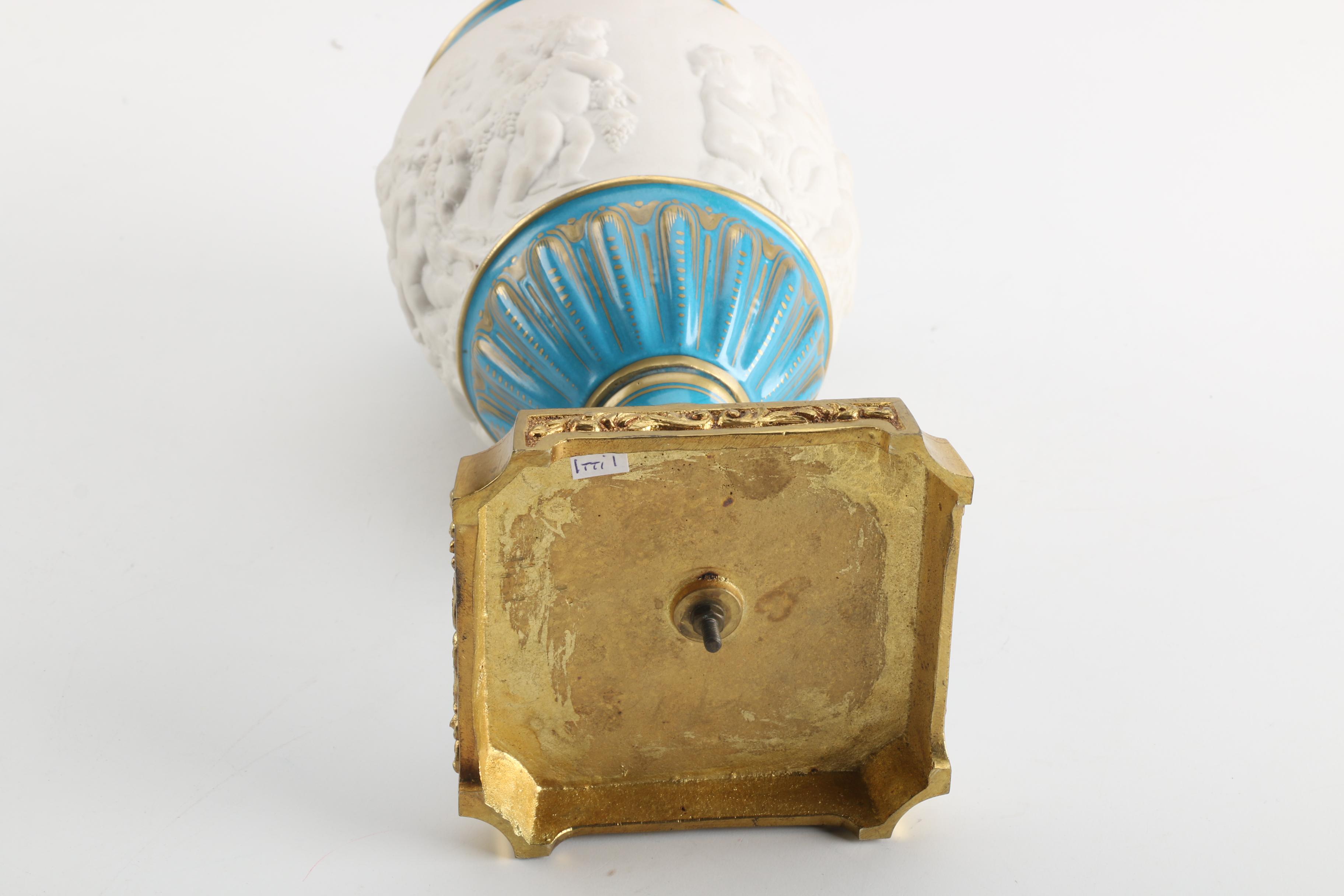 Capodimonte Style Bisque Porcelain Cherub Vase