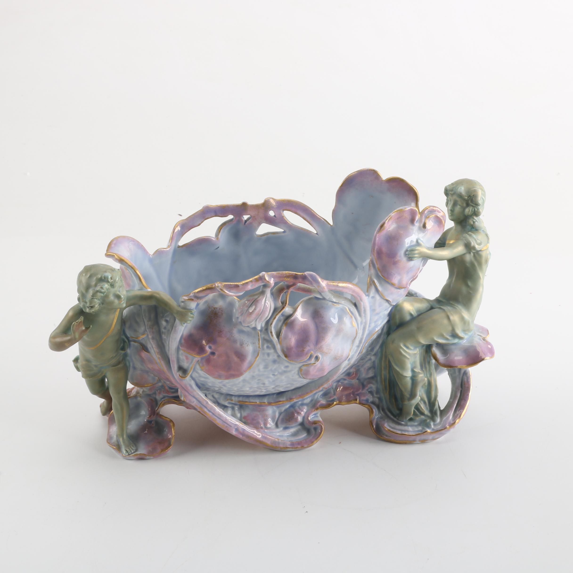 Ernst Wahliss Turn Wien Austria Bowl with Nymphs