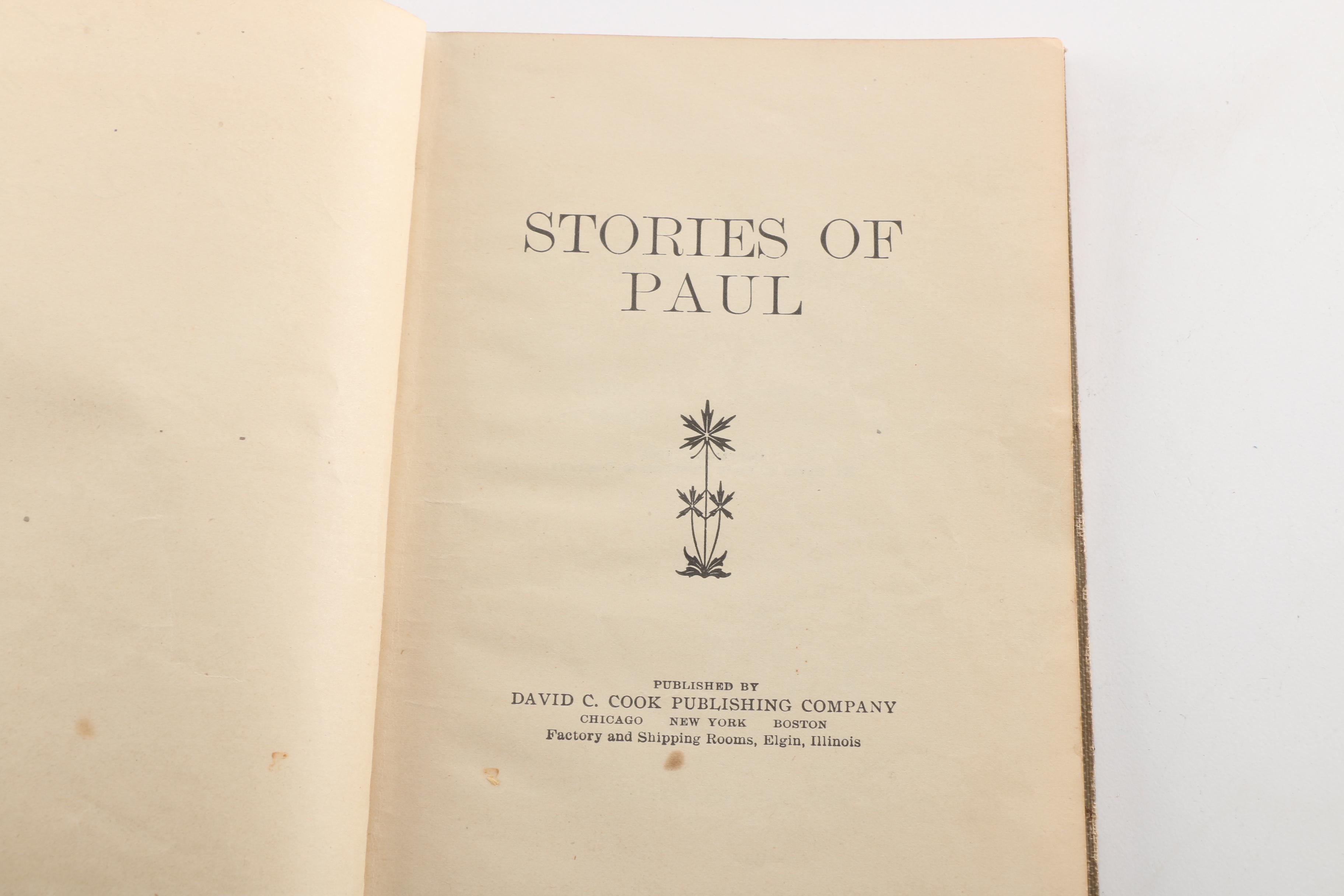Vintage Books featuring 1905 "Stories of Paul"