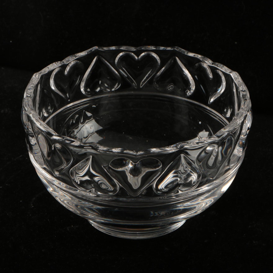Tiffany & Co. "Comfort Hearts" Crystal Bowl