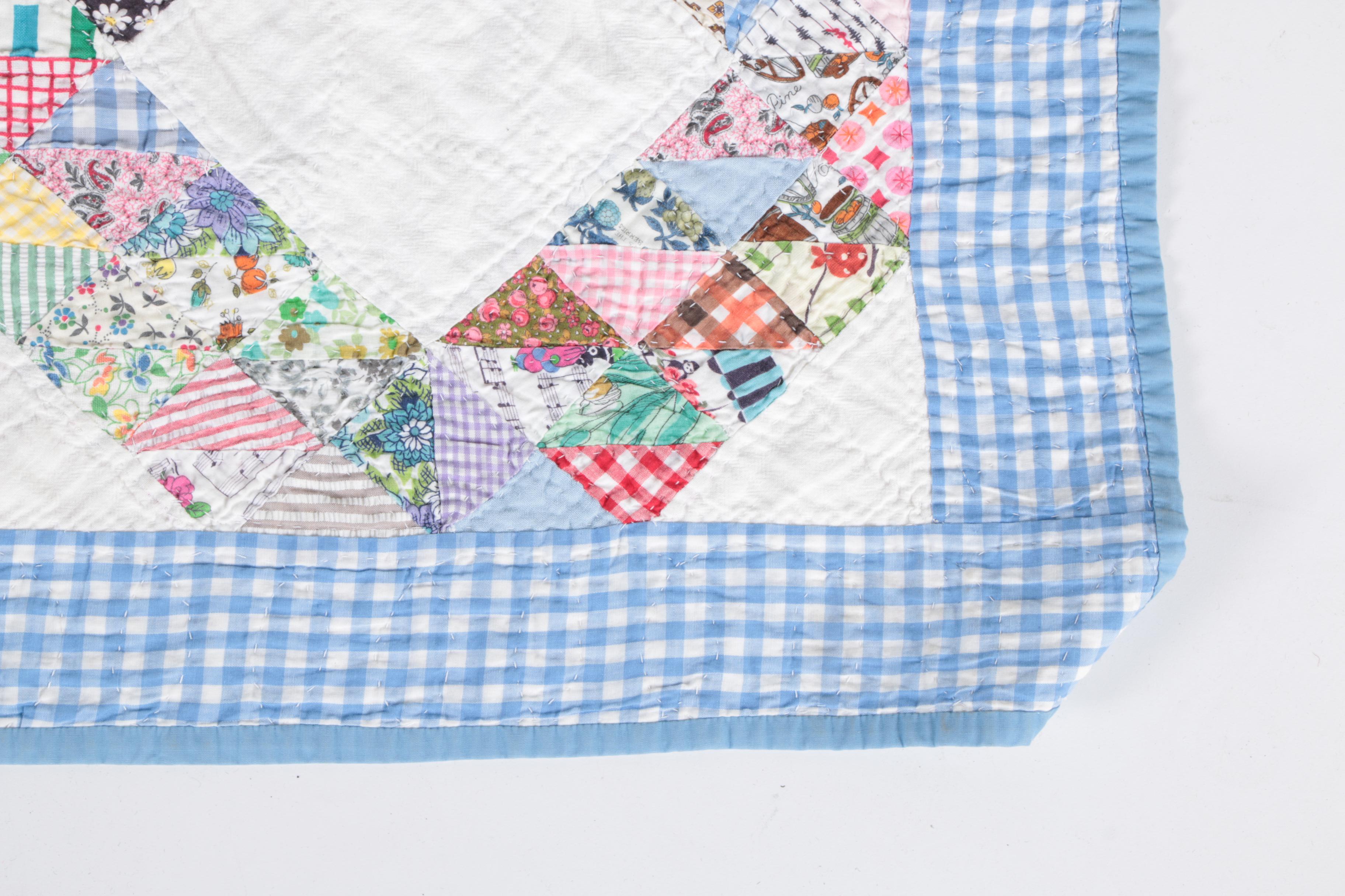 Vintage Hand Sewn "Lattice" Quilt