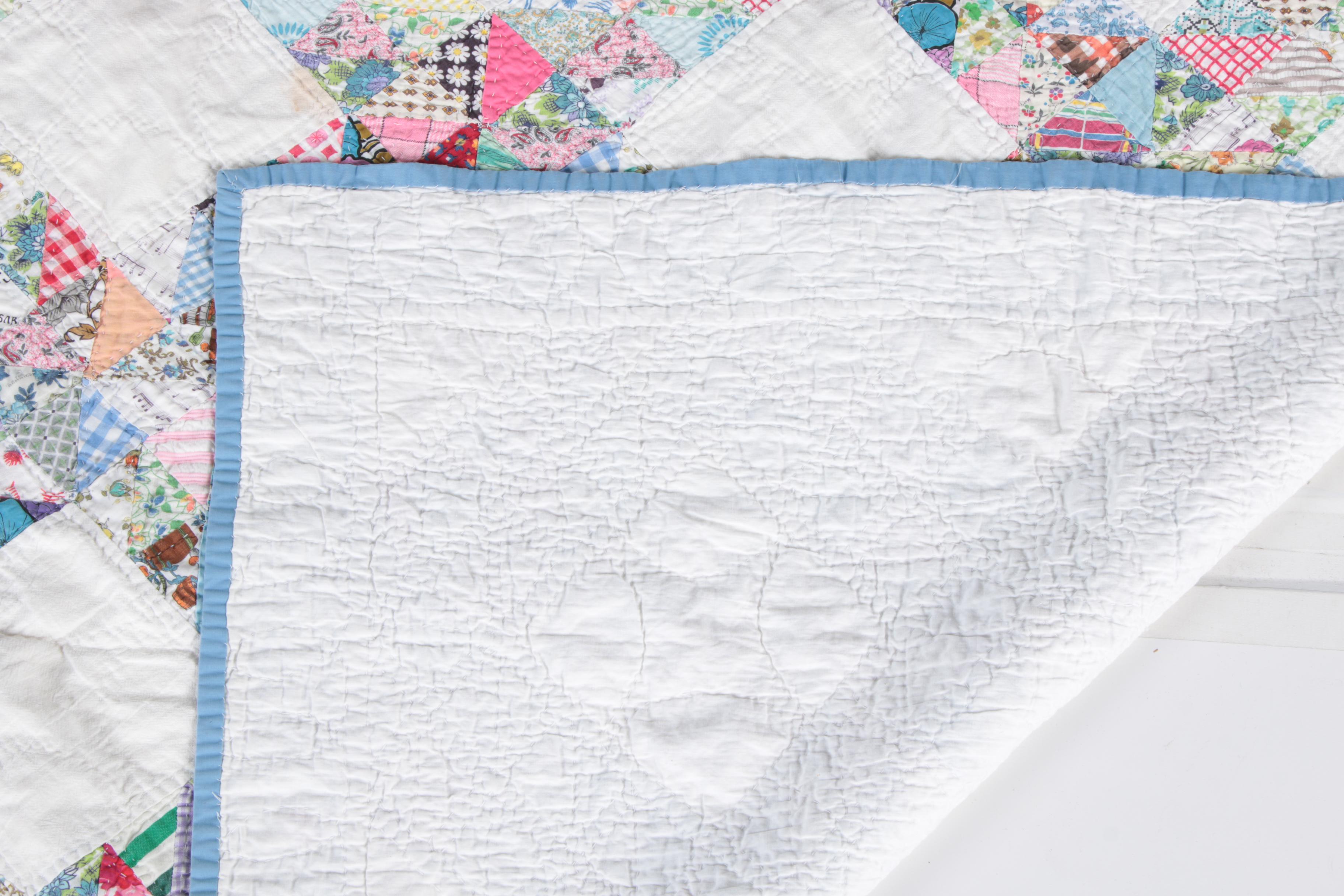 Vintage Hand Sewn "Lattice" Quilt