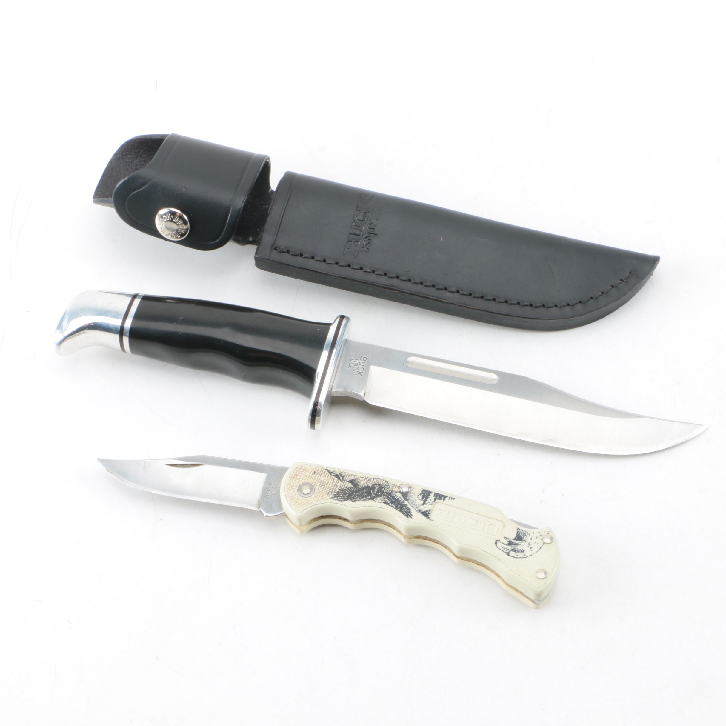Buck 119 Hunting Knife and 422V Folding Knife