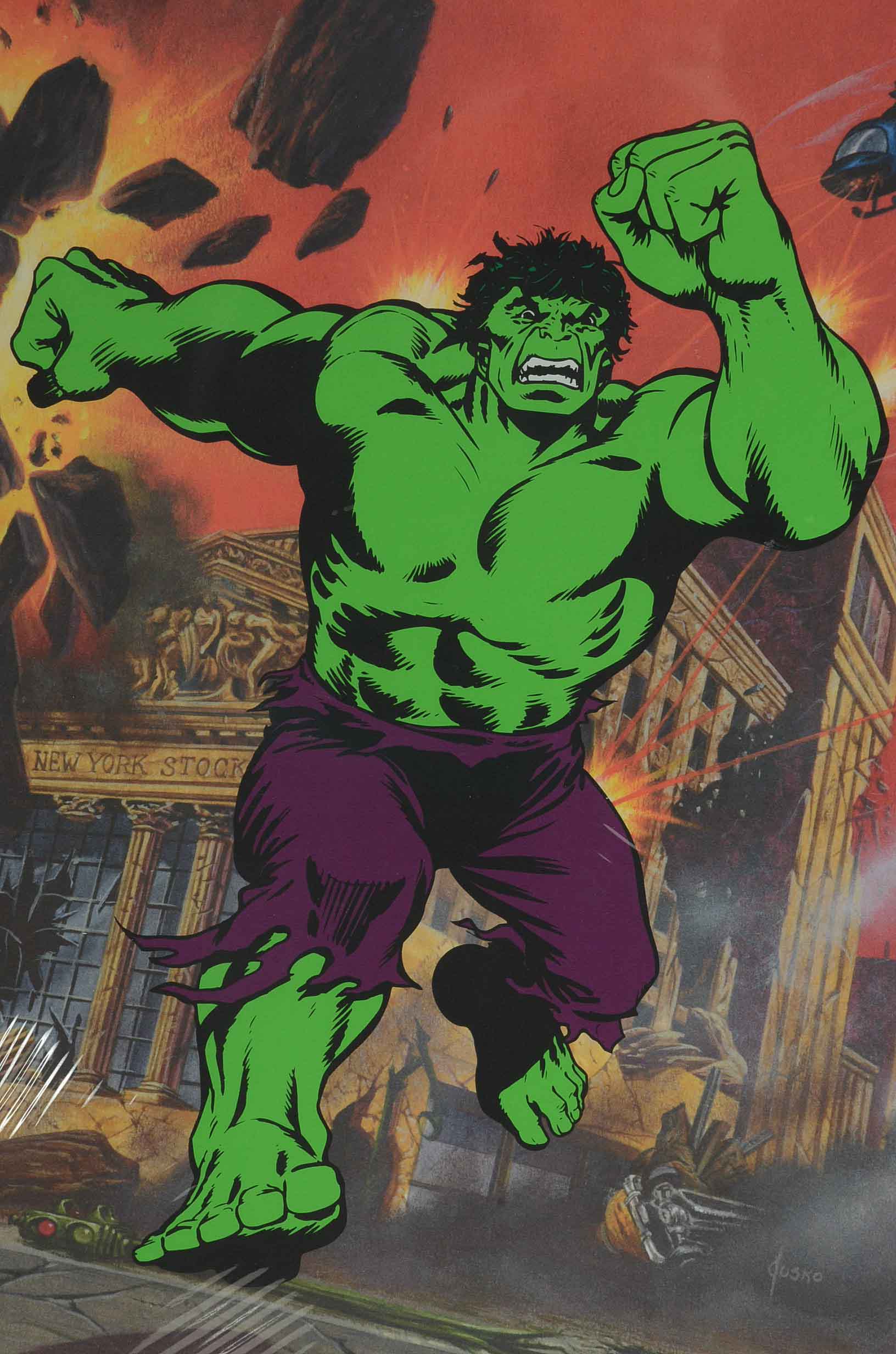 Stan Lee Signed Offsett Lithograph/Serigraph Print 'The Incredible Hulk'