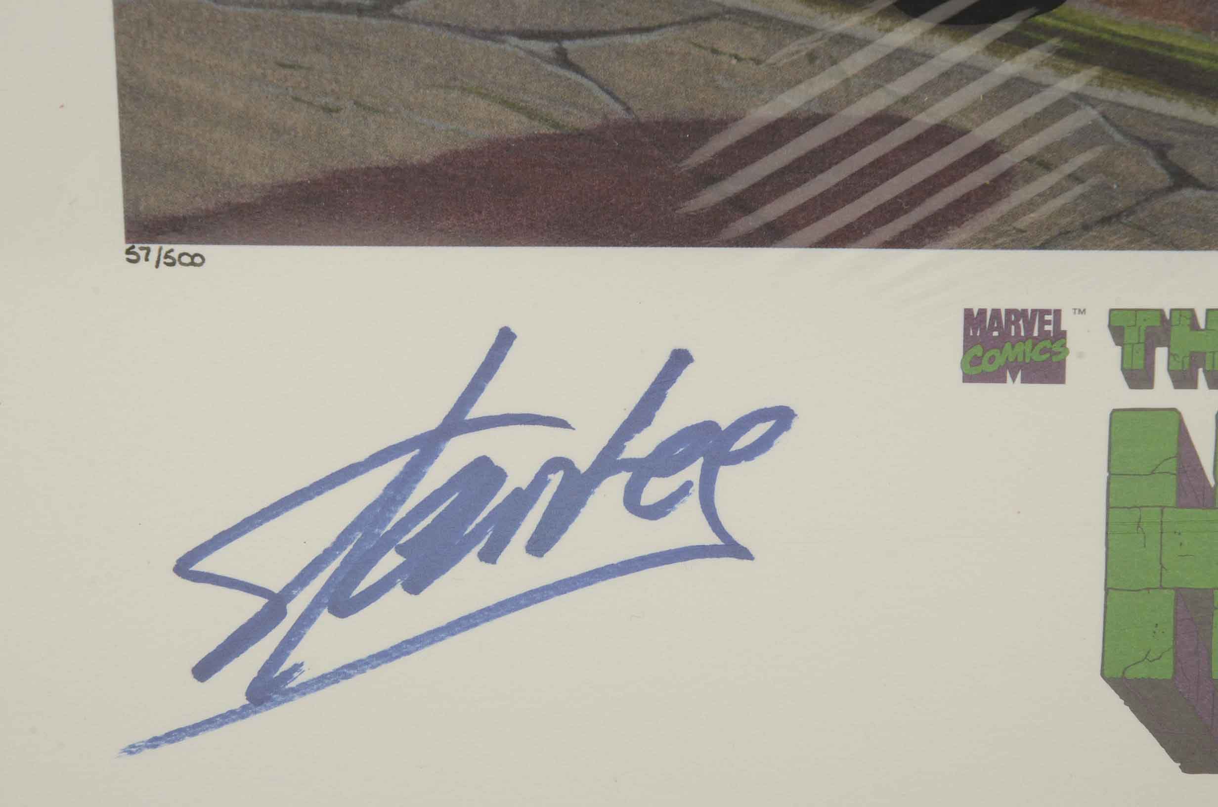 Stan Lee Signed Offsett Lithograph/Serigraph Print 'The Incredible Hulk'