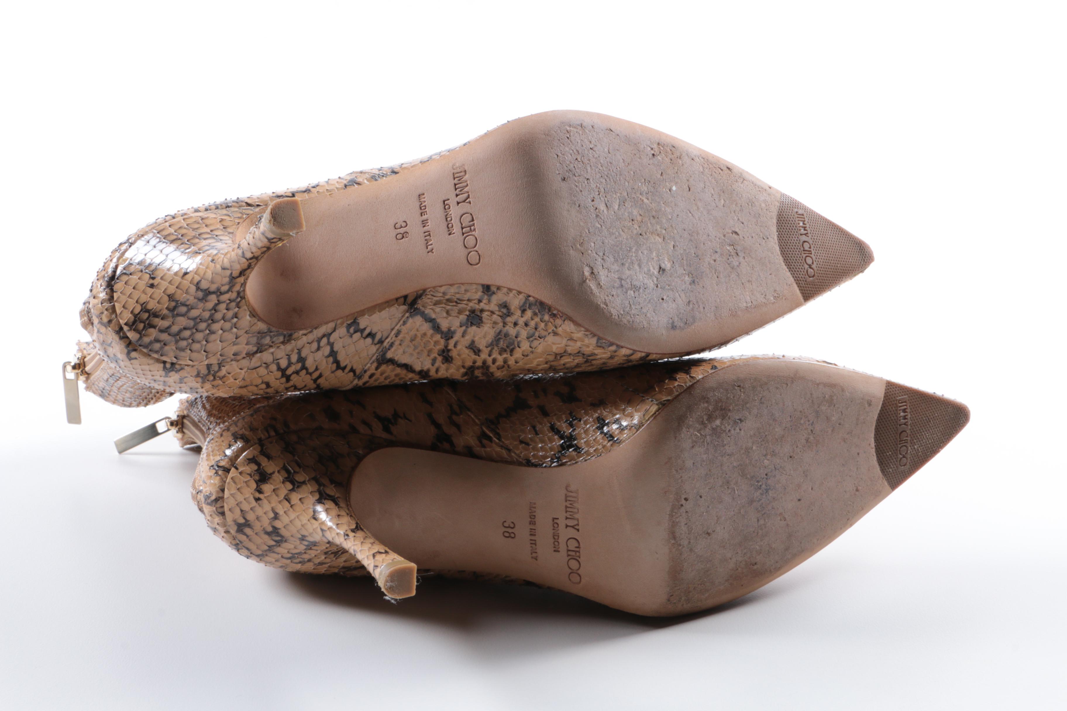 Jimmy Choo Snakeskin Ankle Boots