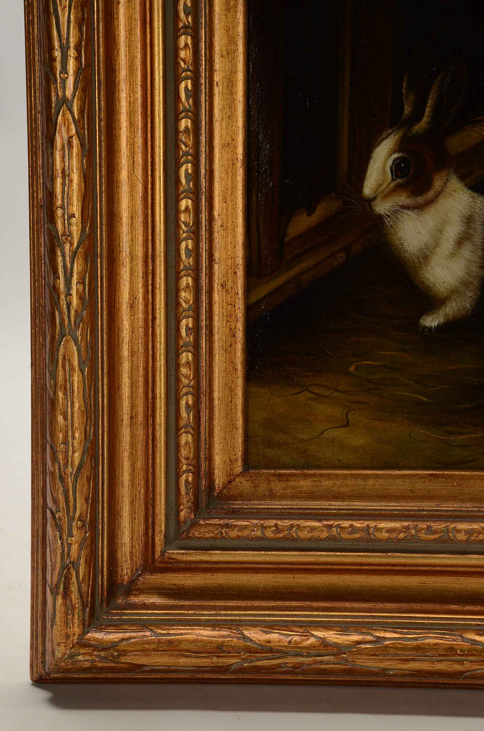 Borofsky Oil on Canvas Painting of a Rabbit