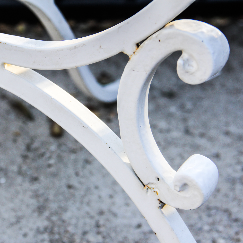 White Metal Patio Table