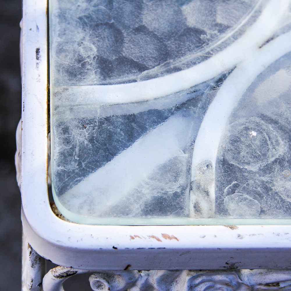 White Metal Patio Table