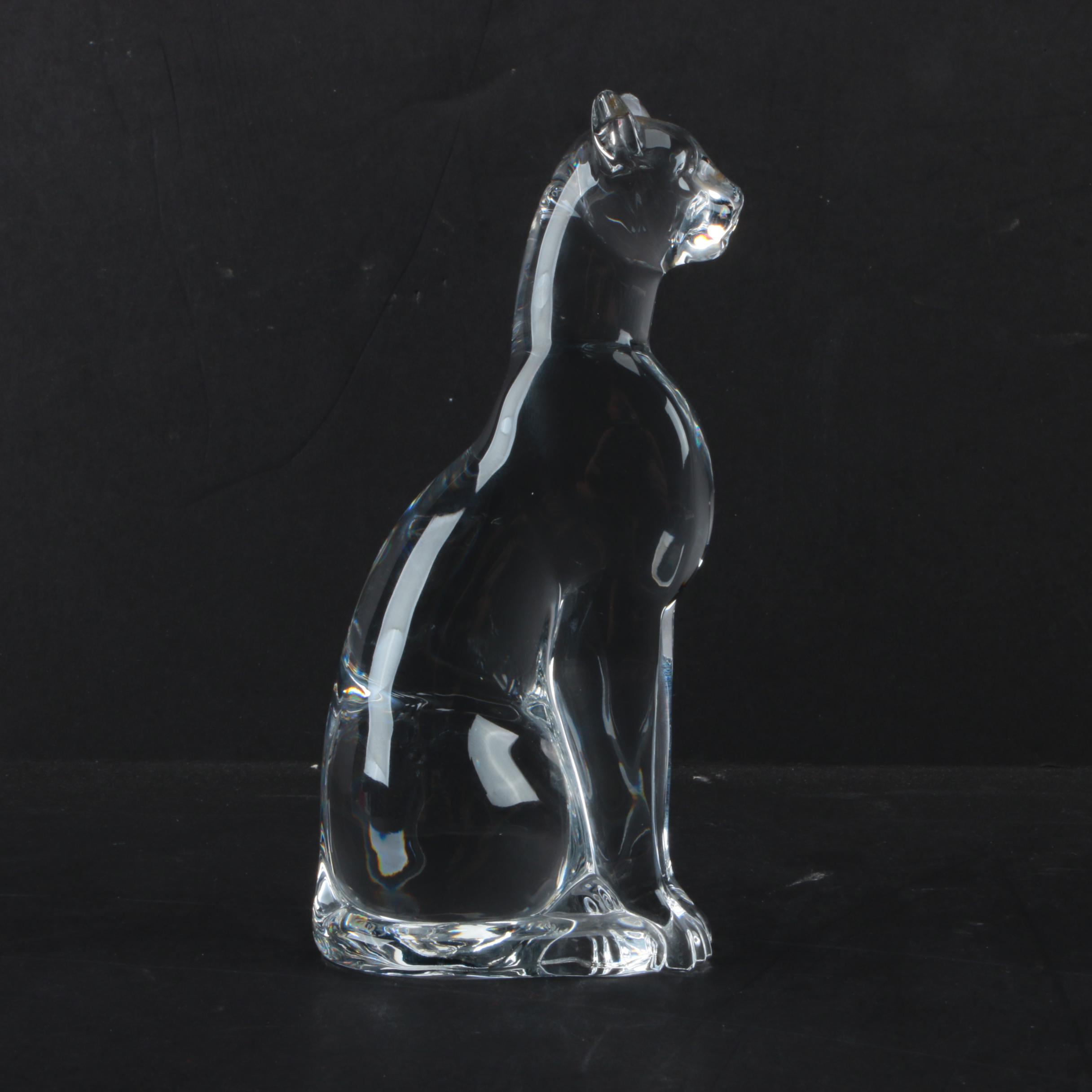Baccarat Crystal Cat Figurine