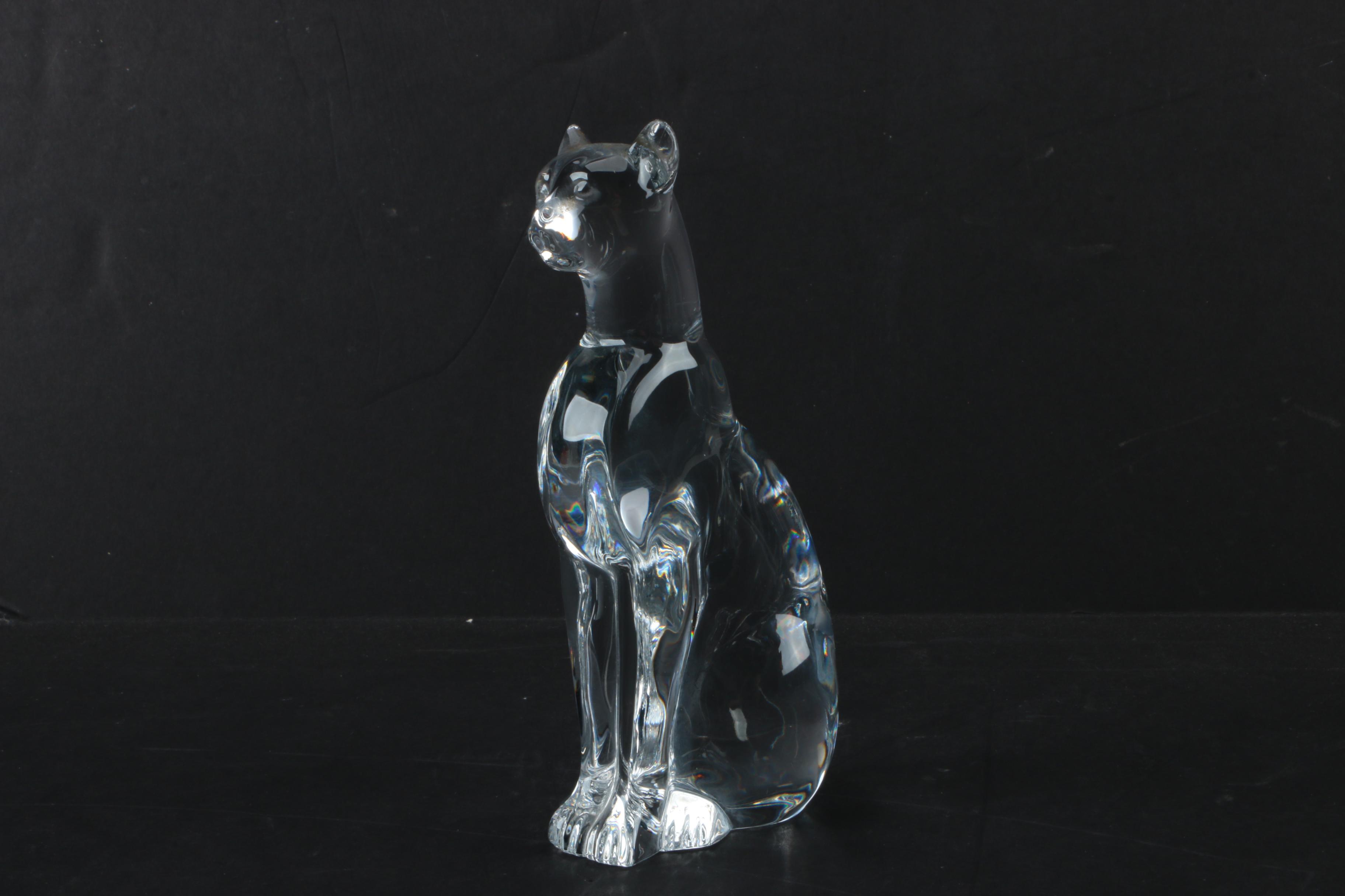 Baccarat Crystal Cat Figurine