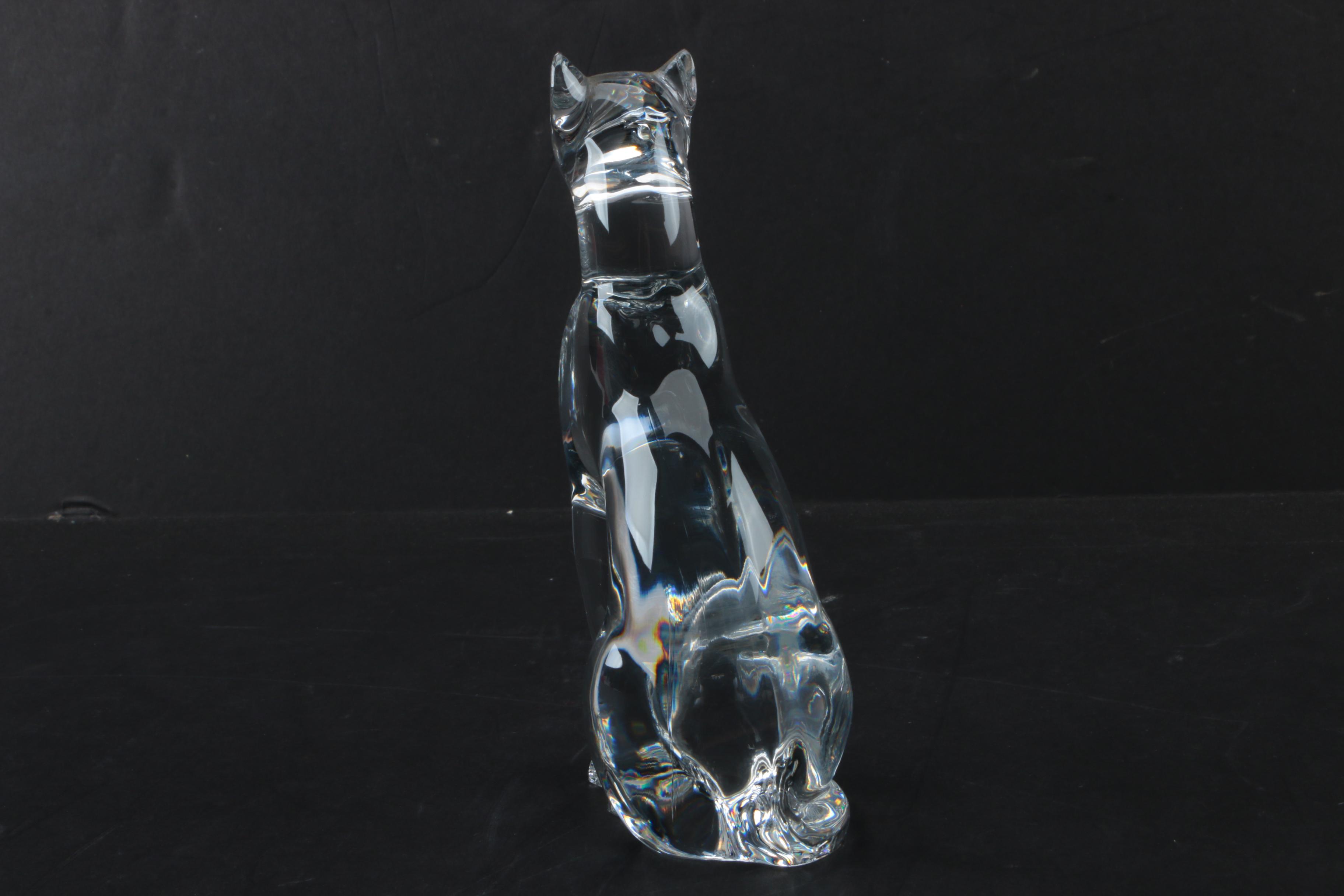 Baccarat Crystal Cat Figurine
