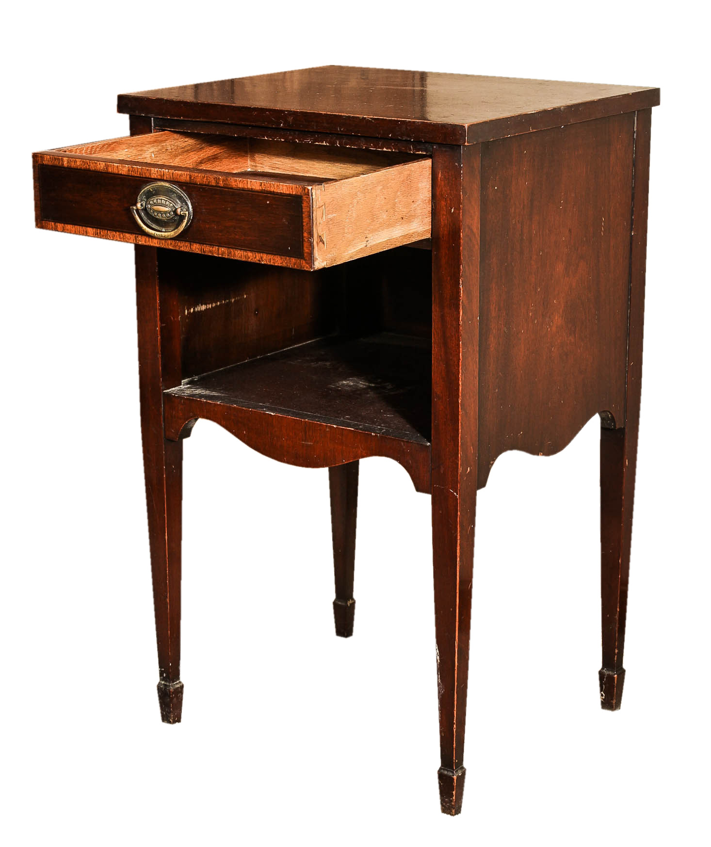 Mahogany Hepplewhite Style Bed Frame and Nightstand