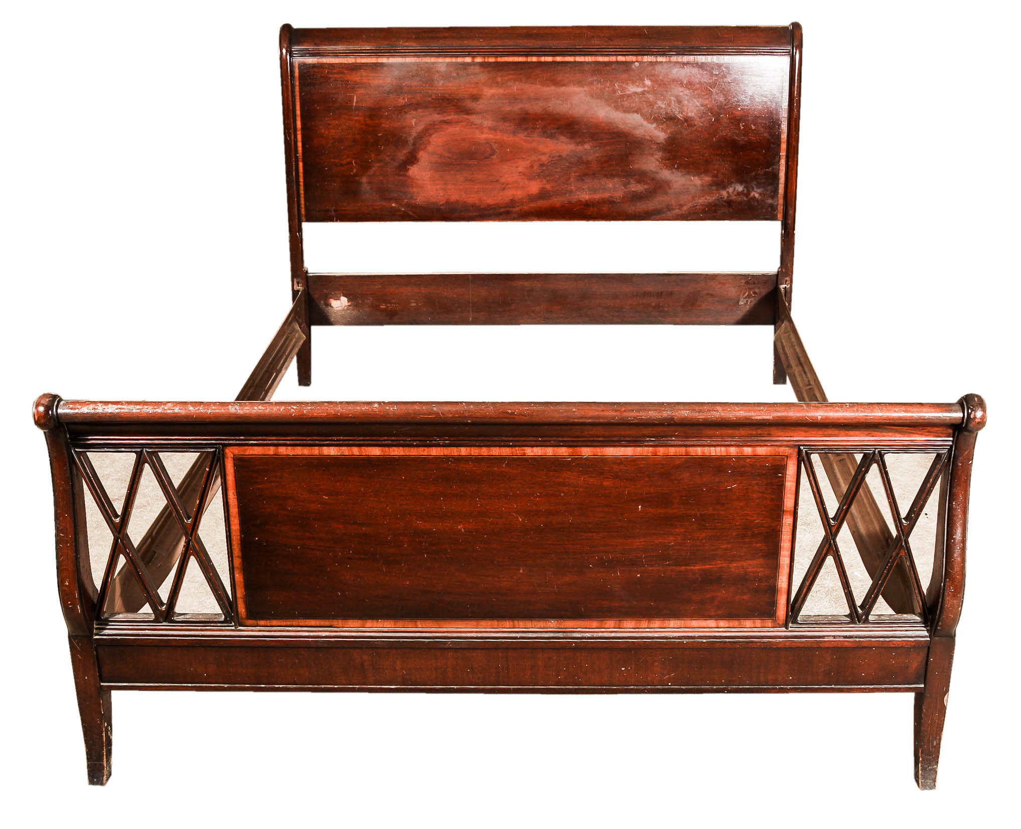 Mahogany Hepplewhite Style Bed Frame and Nightstand