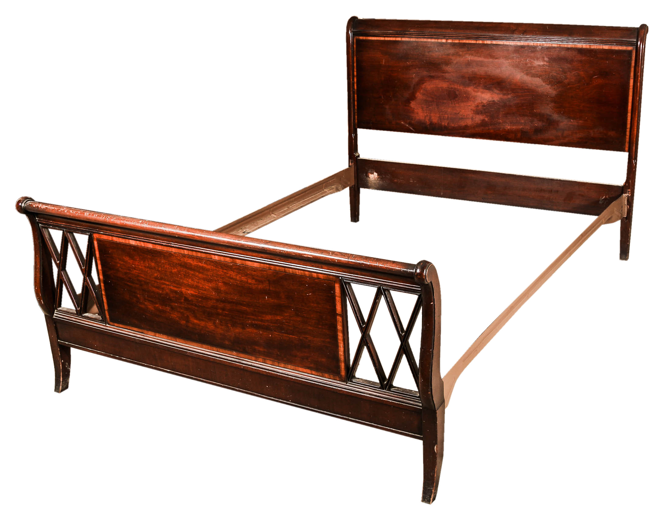 Mahogany Hepplewhite Style Bed Frame and Nightstand