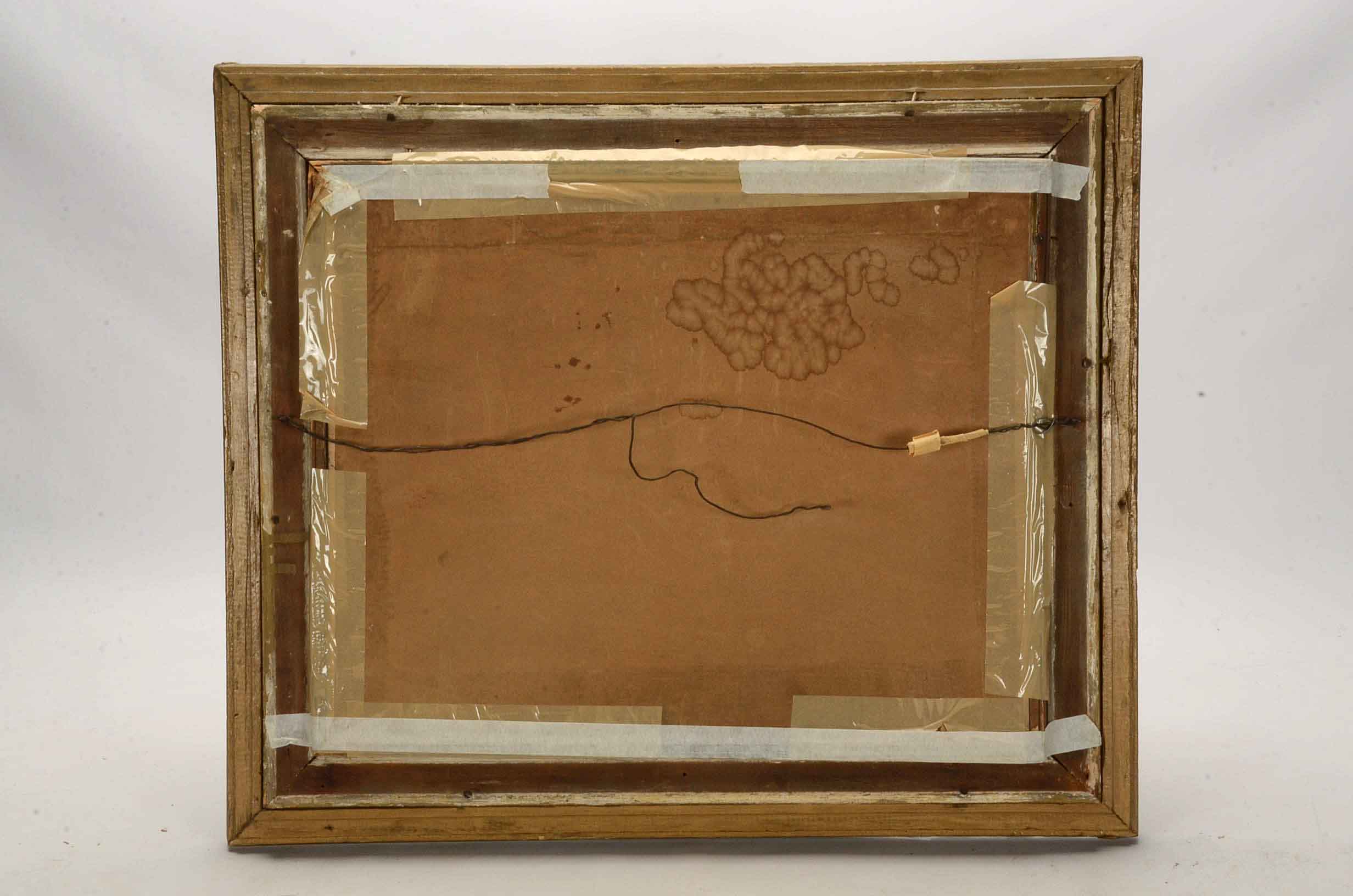 Vintage Signed Oil on Canvas Board Naive Painting of Ship