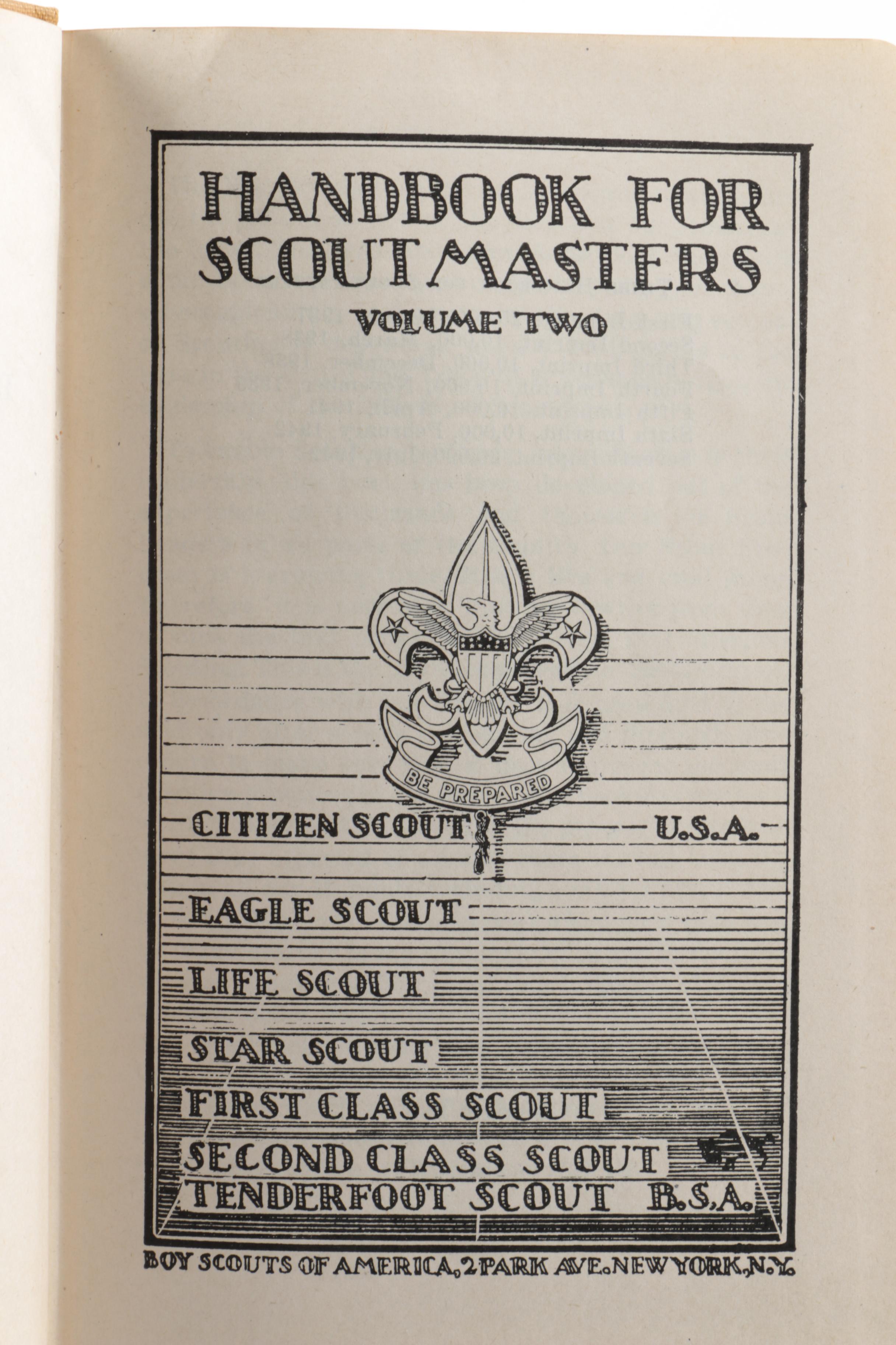 Vintage Two-Volumes "Handbook for Scoutmasters"