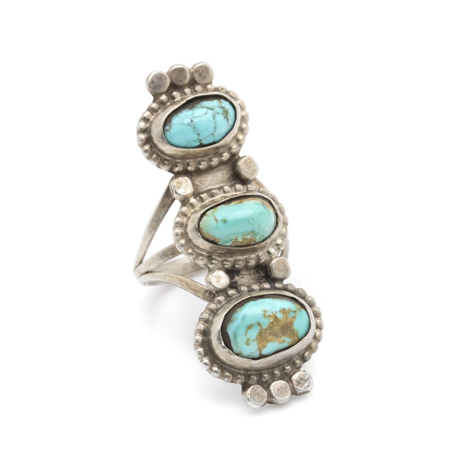 Southwest Inspired Sterling Silver and Stone Stacking Ring