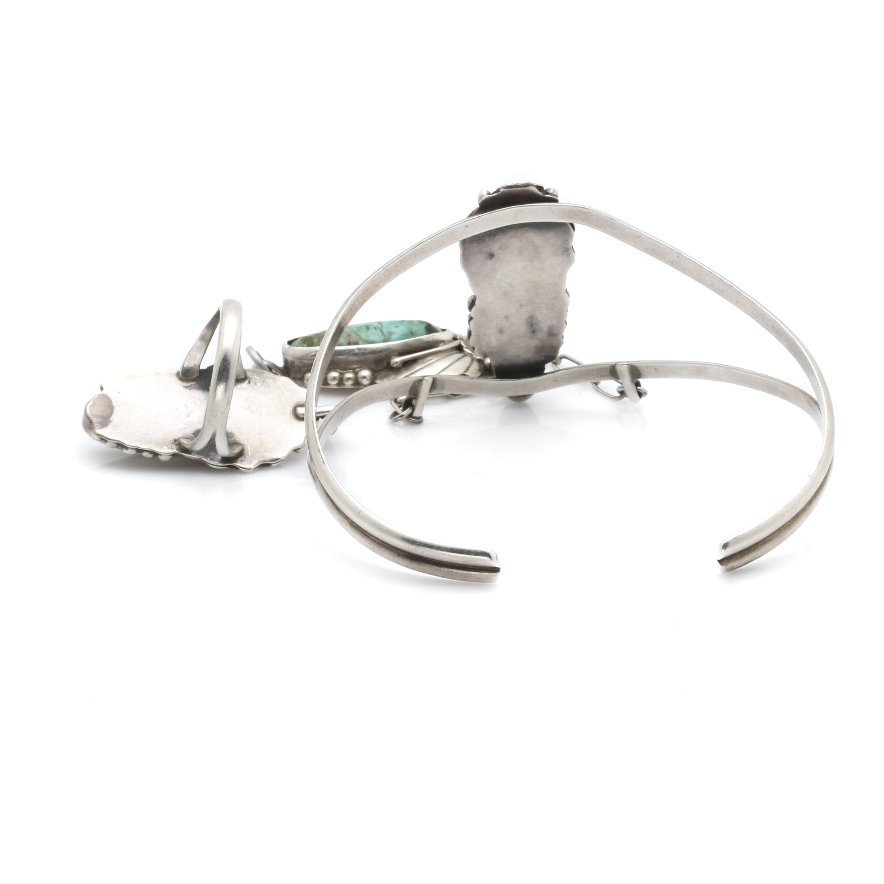 Sterling Silver Turquoise Cuff Slave Bracelet