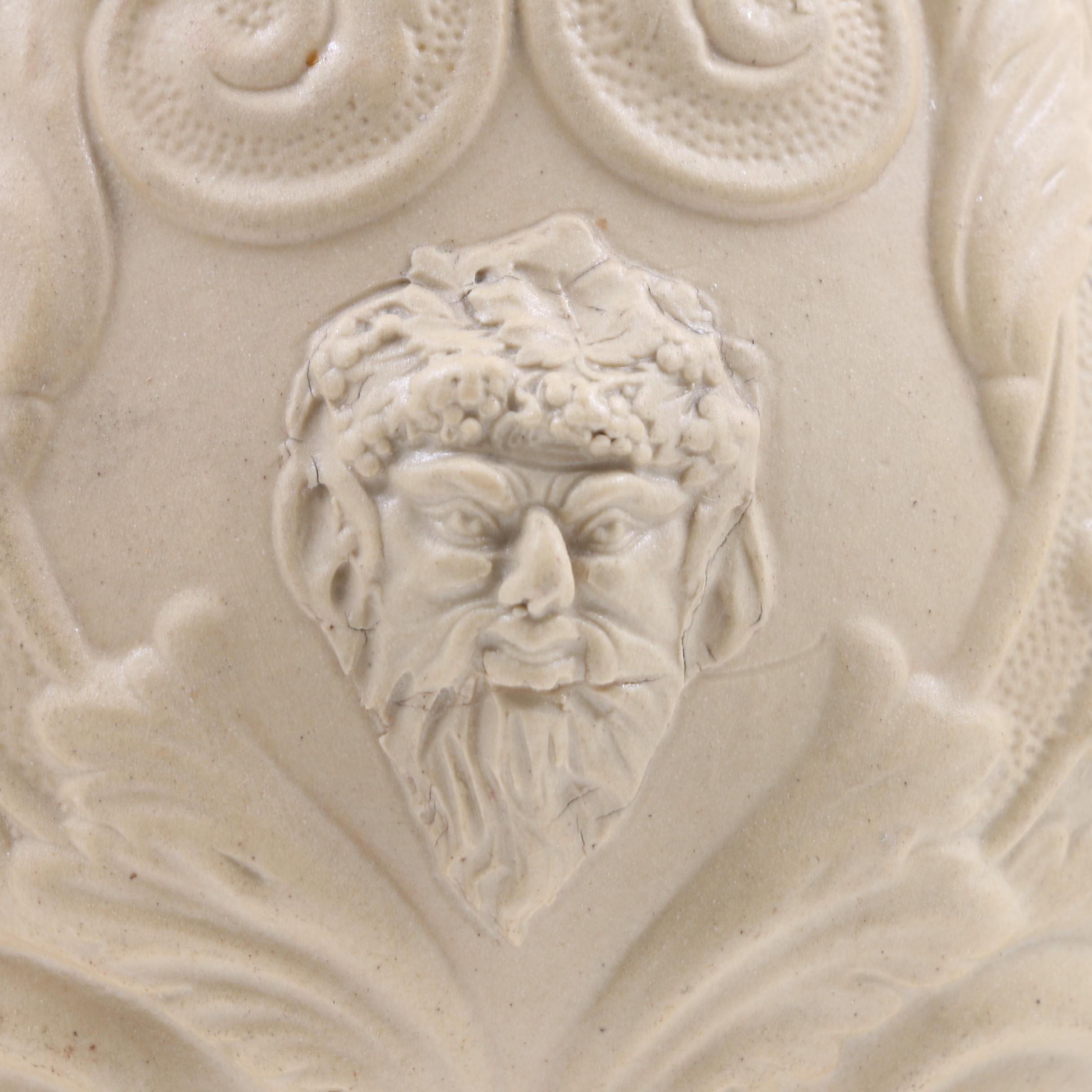 English 19th Century Ridgeway Drabware "Bacchus" Pitcher