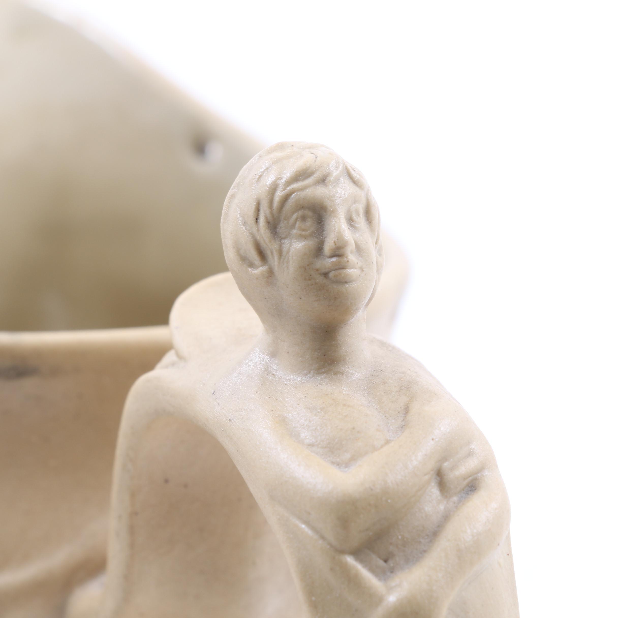 English 19th Century Ridgeway Drabware "Bacchus" Pitcher