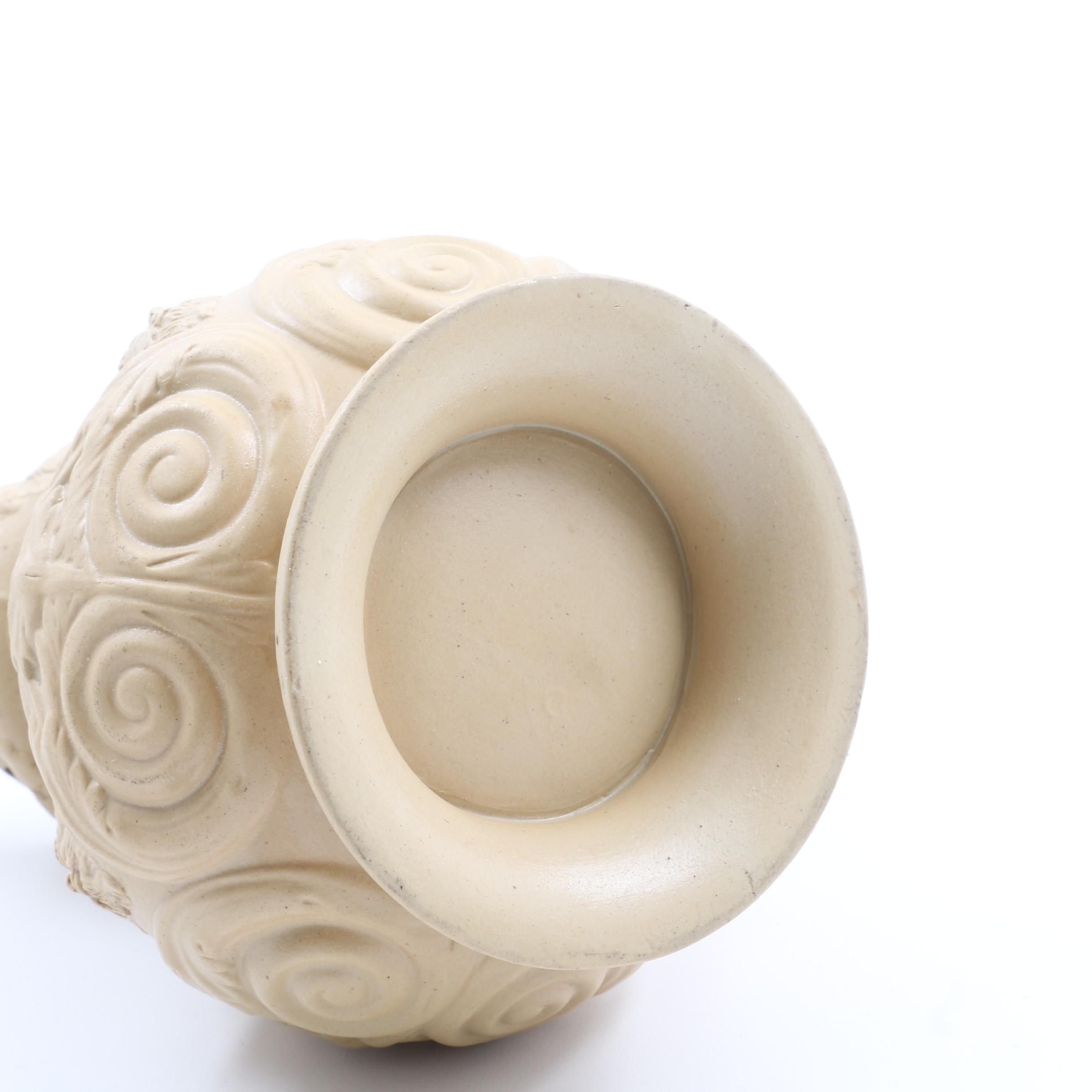 English 19th Century Ridgeway Drabware "Bacchus" Pitcher