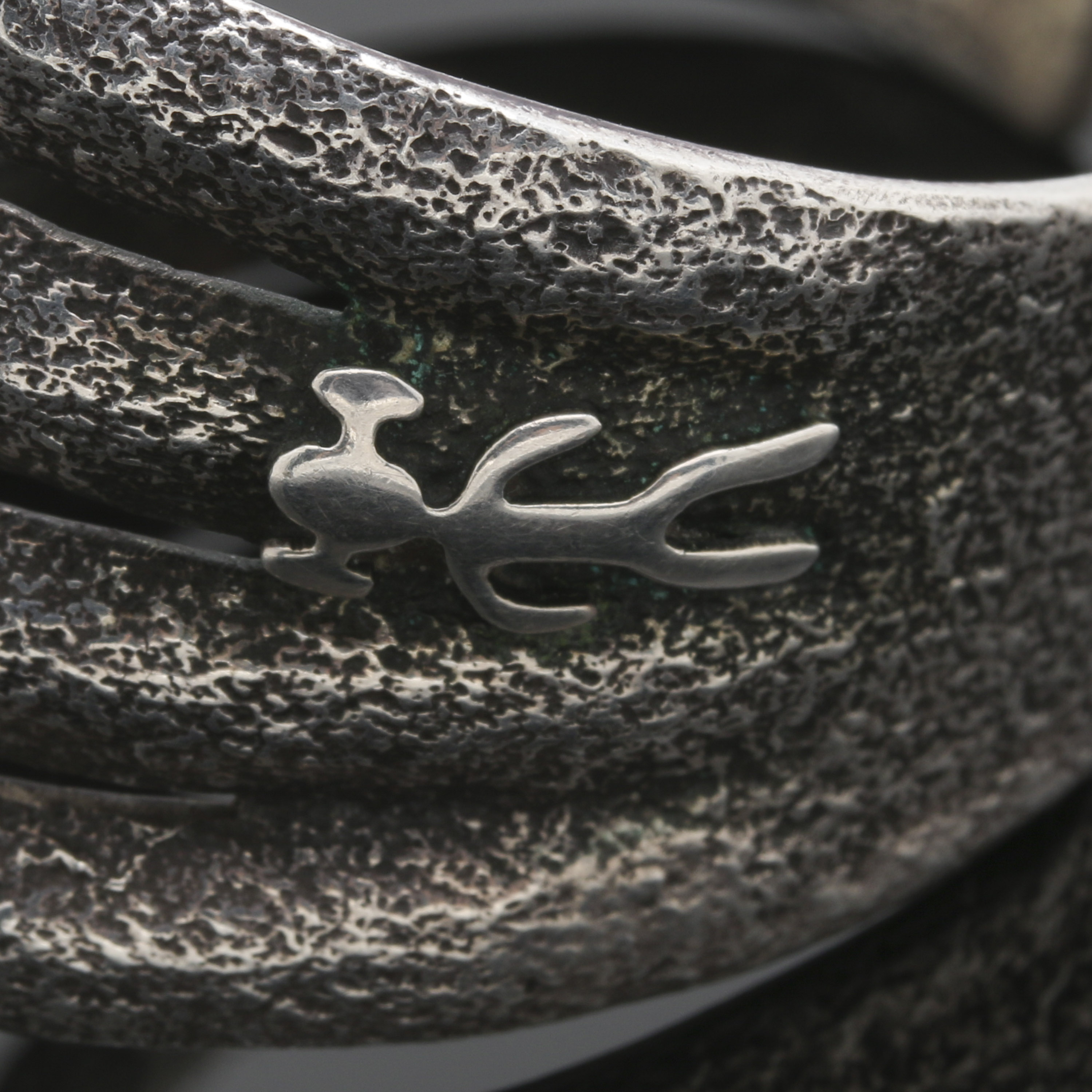 Robert Sorrell Navajo Diné Sterling Silver Turquoise and Coral Tufa Cast Cuff