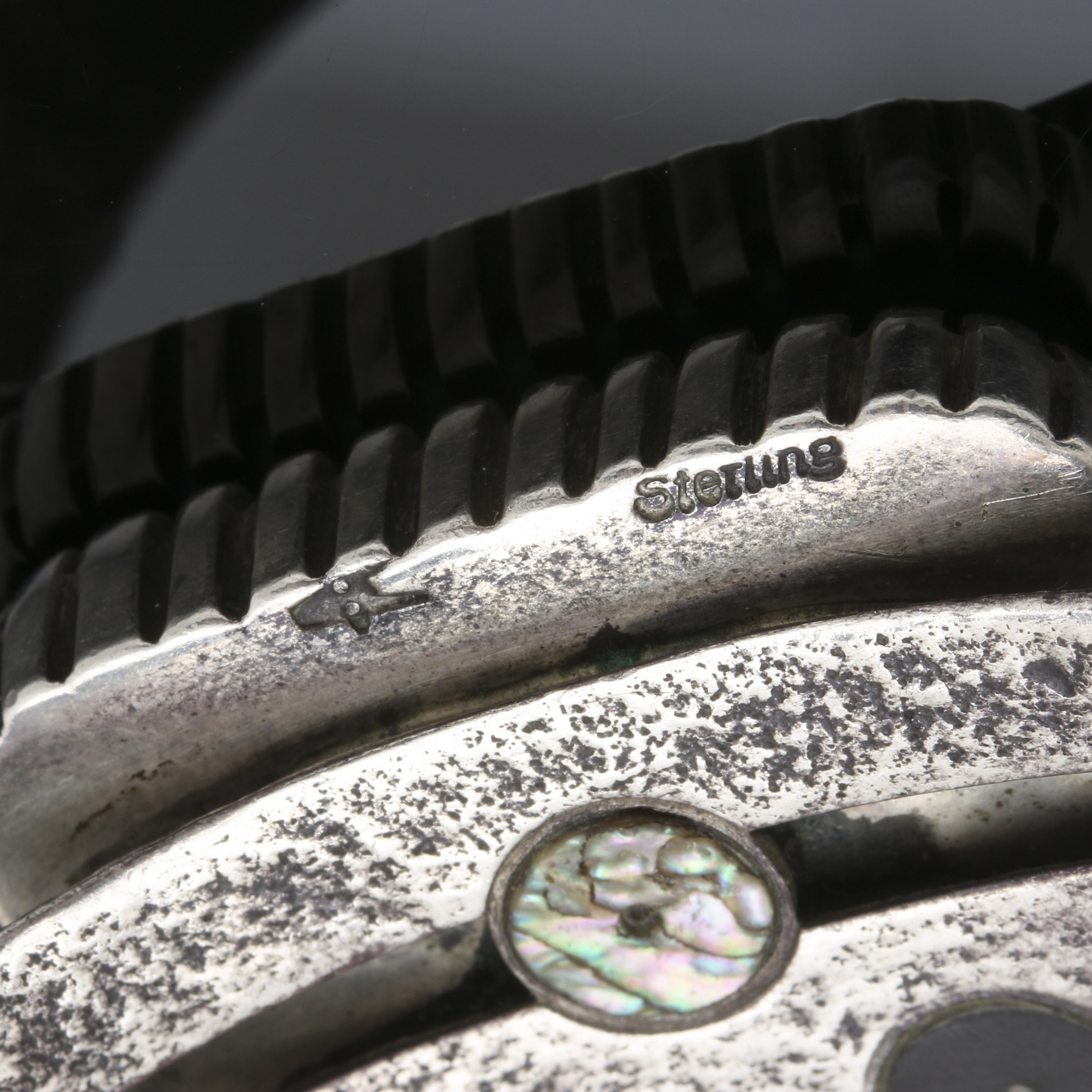 Robert Sorrell Navajo Diné Sterling Silver Turquoise and Coral Tufa Cast Cuff