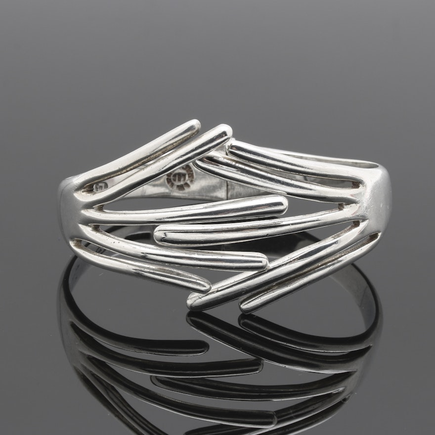 Sterling Silver Hinged Cuff Bracelet