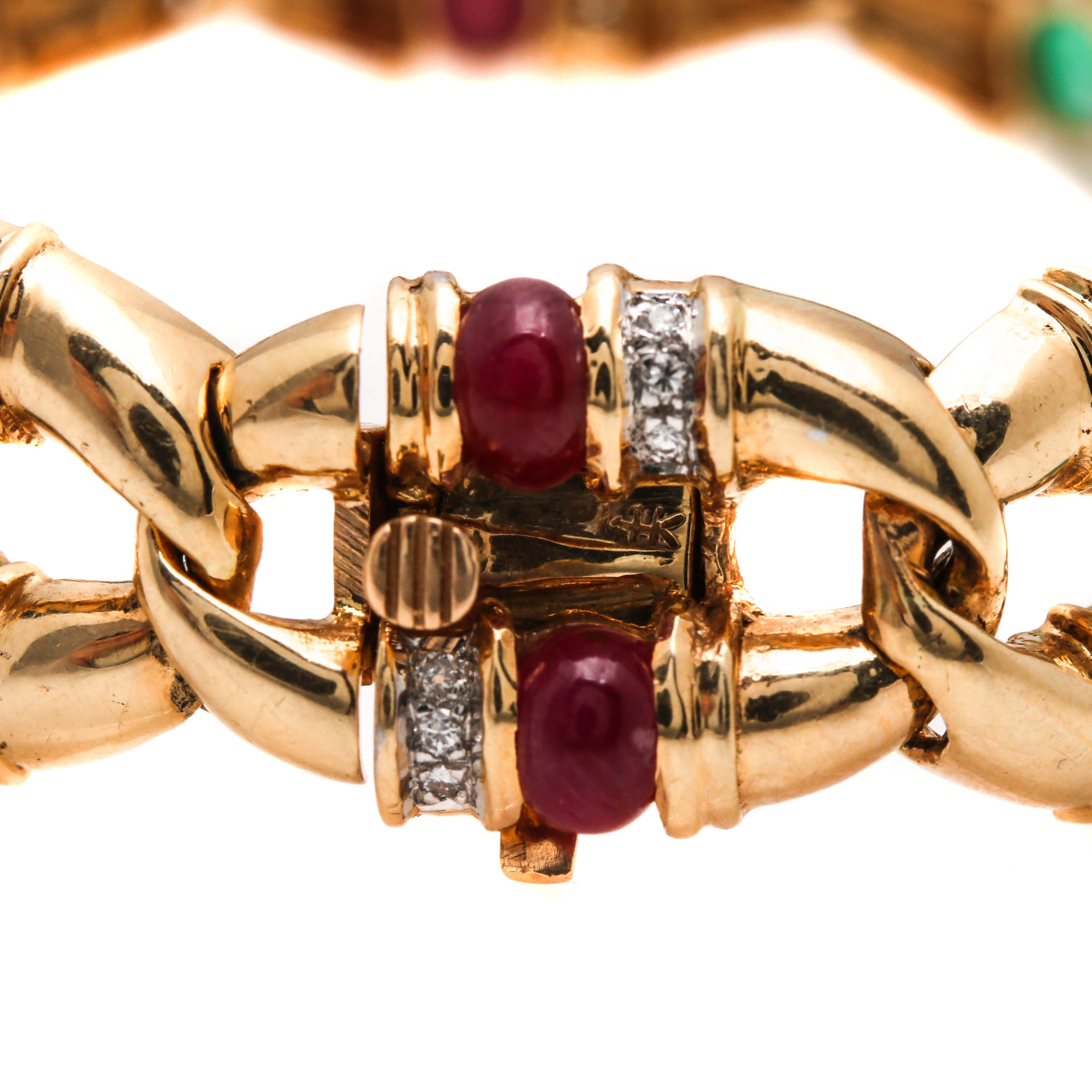 14K Yellow Gold Diamond and Gemstone Bracelet