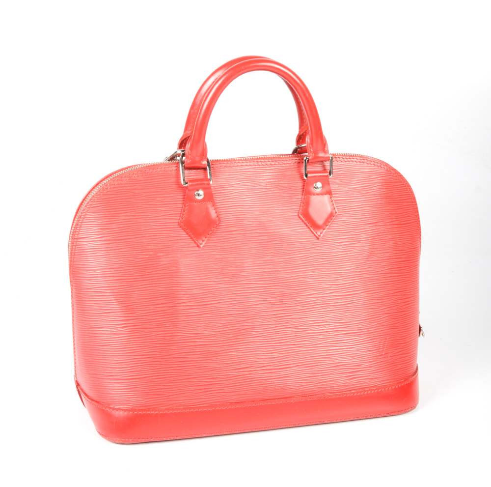 Louis Vuitton Red Epi Alma Handbag