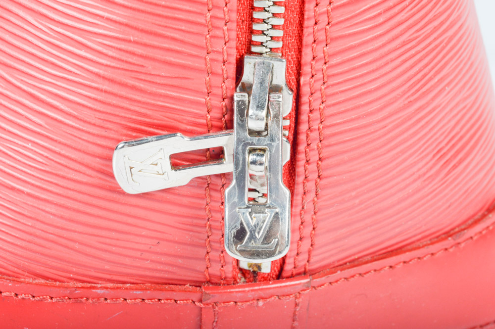 Louis Vuitton Red Epi Alma Handbag