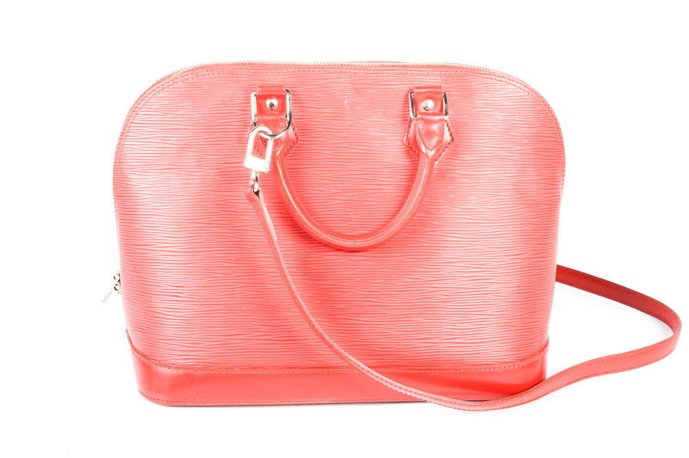 Louis Vuitton Red Epi Alma Handbag