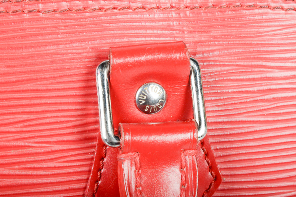 Louis Vuitton Red Epi Alma Handbag