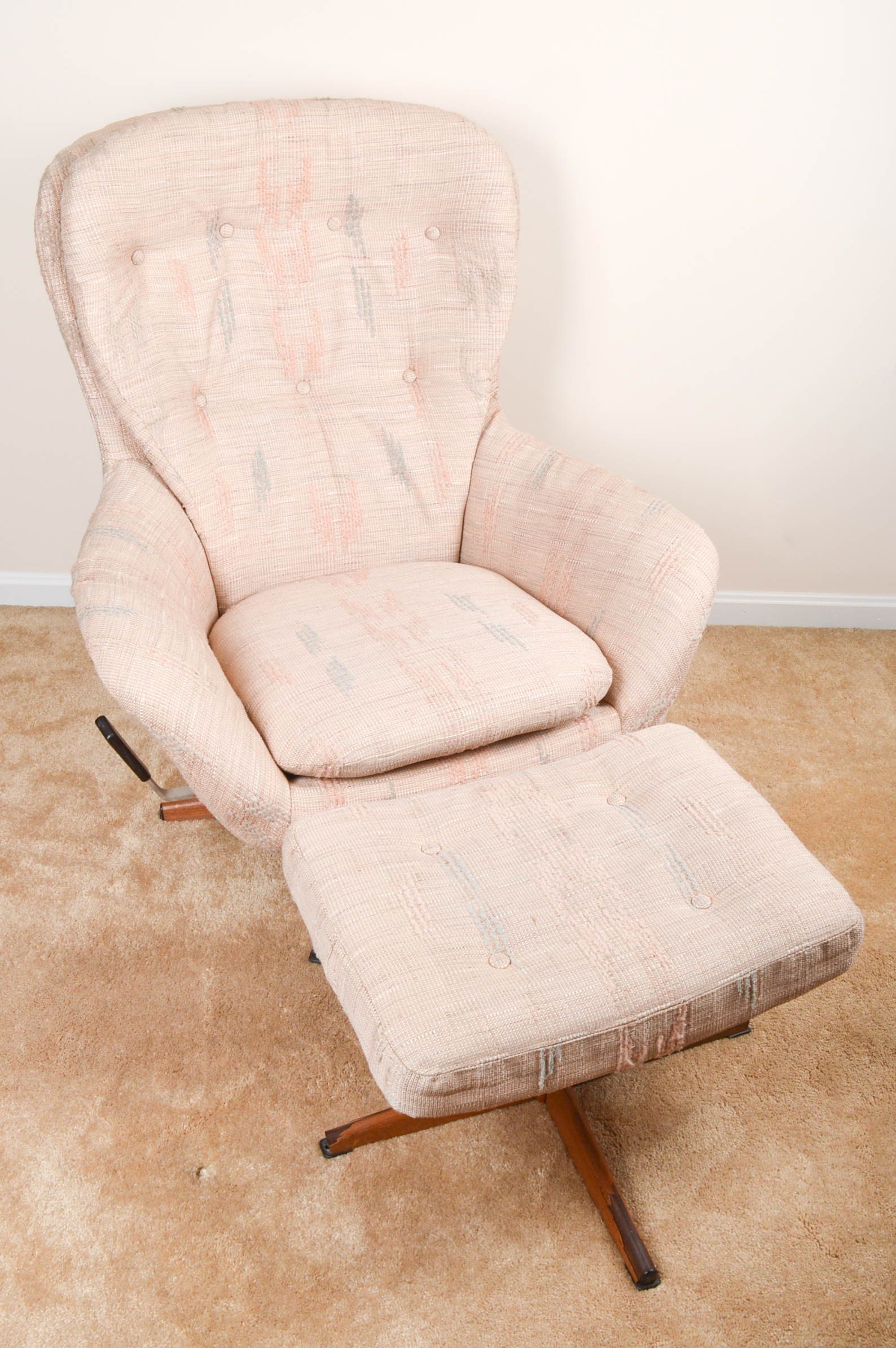 Modern Swivel Armchair and Ottoman by Swedfurn AB Slätte Möbler Töreboda