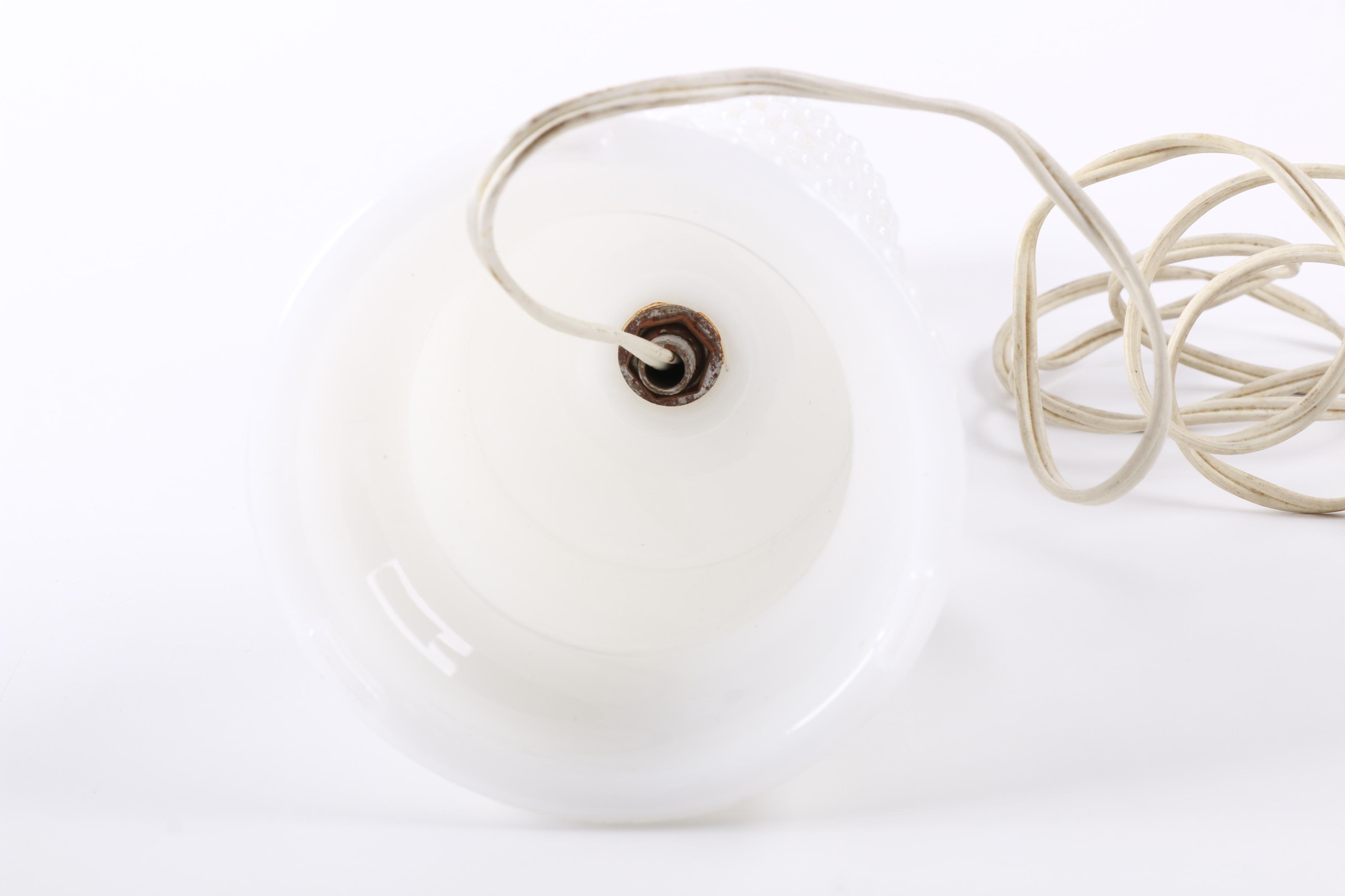 Pair of Vintage Milk Glass Hobnail Table Lamps