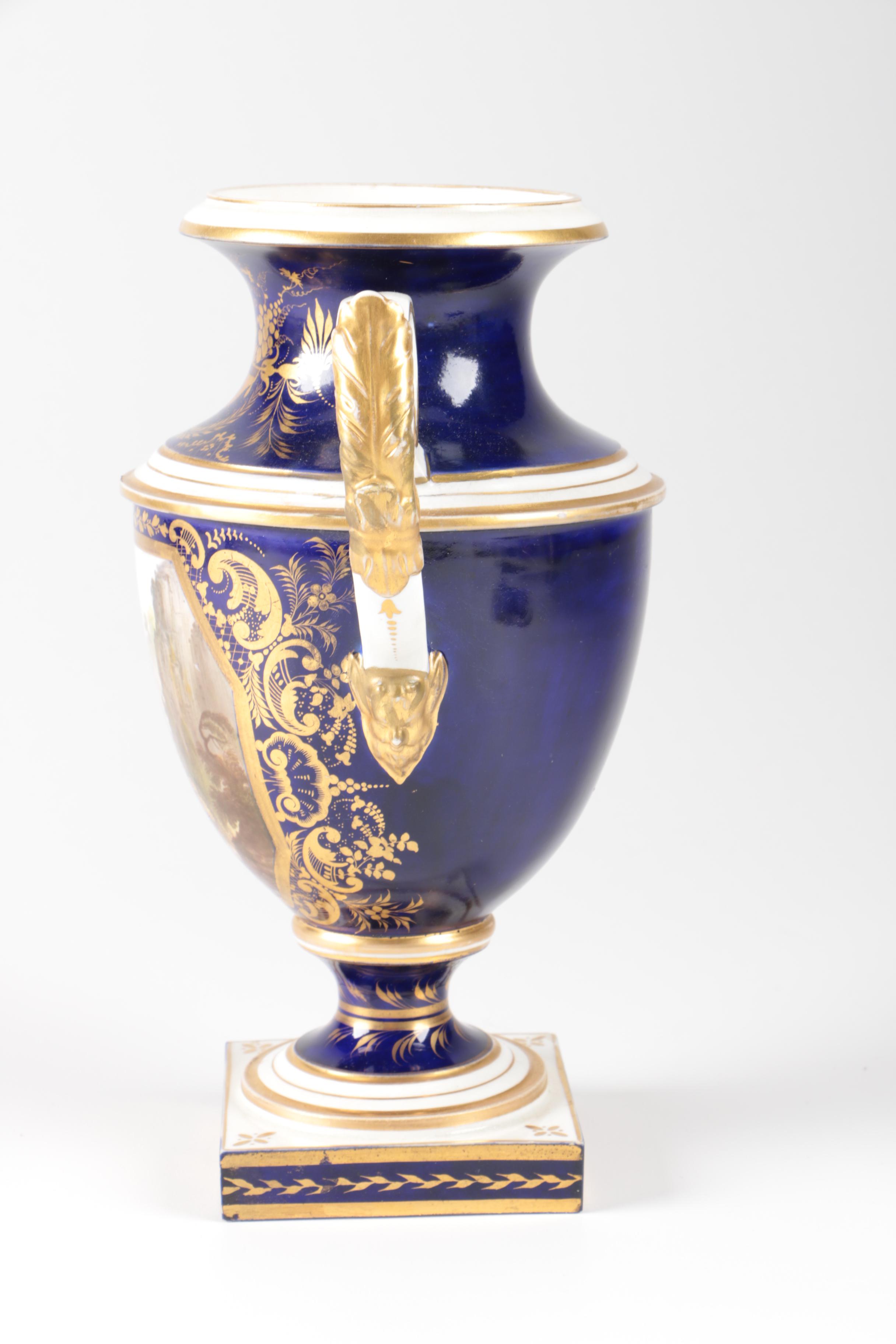 Antique 1806-1825 English Derby Porcelain Vase with "View From Wales"