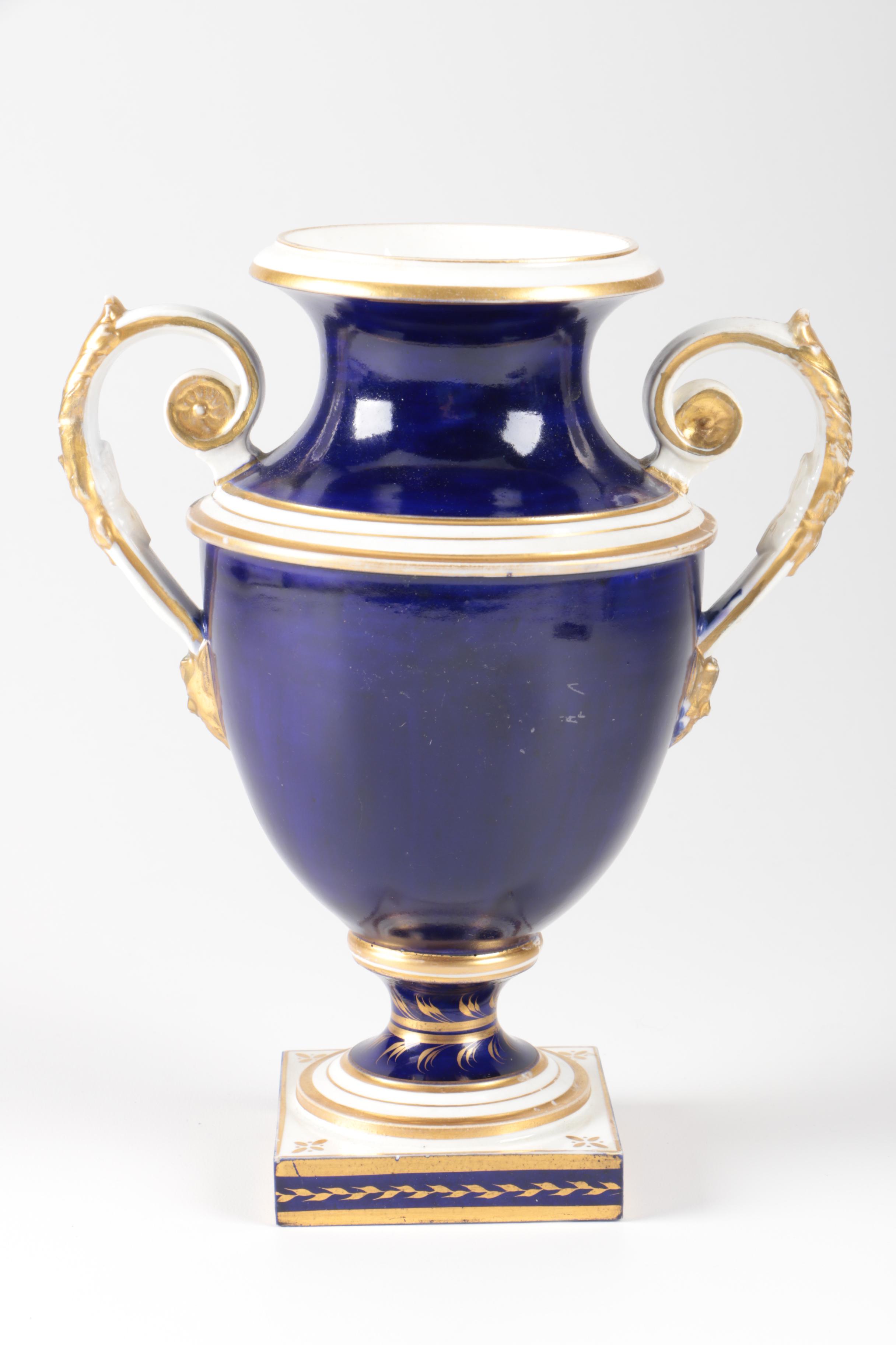 Antique 1806-1825 English Derby Porcelain Vase with "View From Wales"