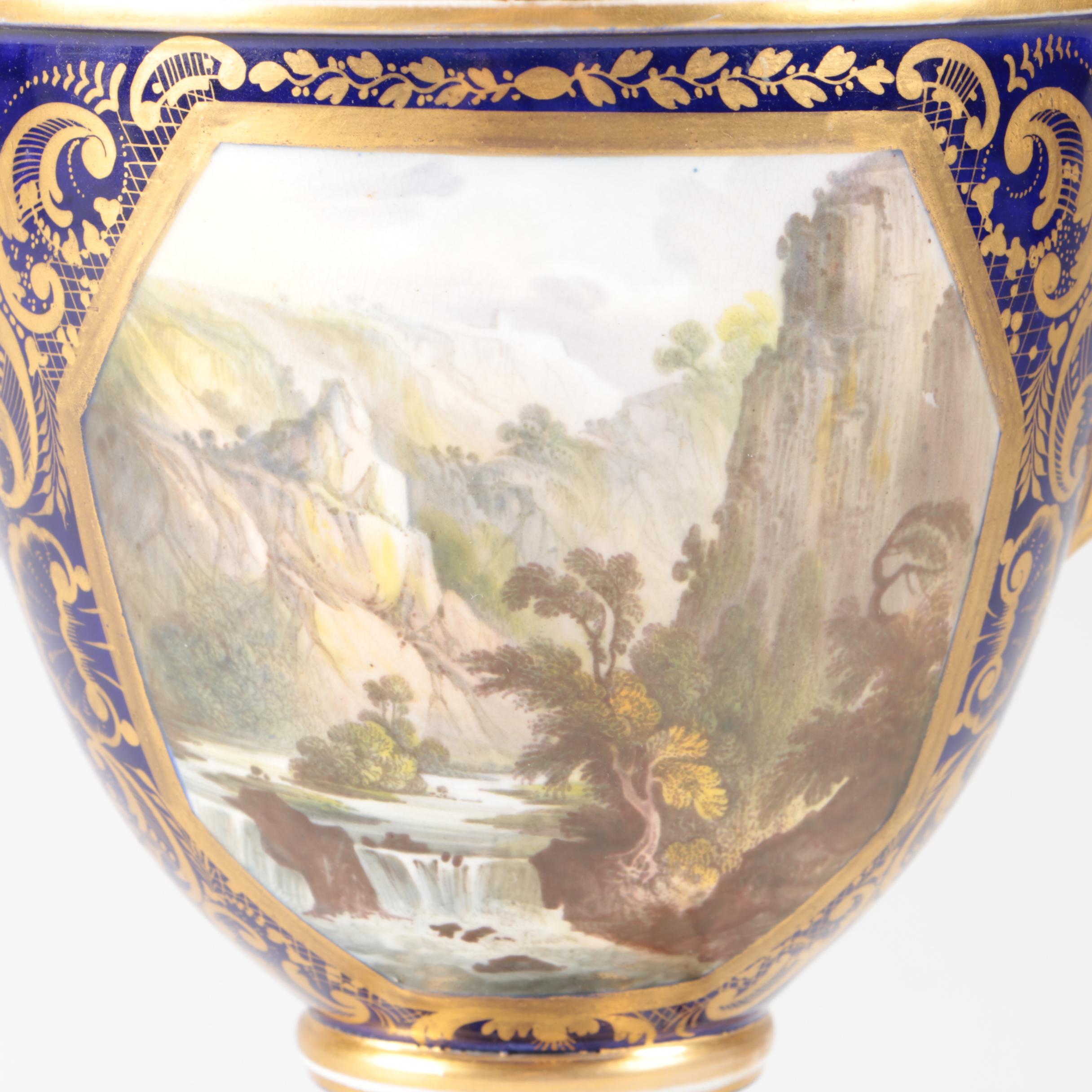 Antique 1806-1825 English Derby Porcelain Vase with "View From Wales"