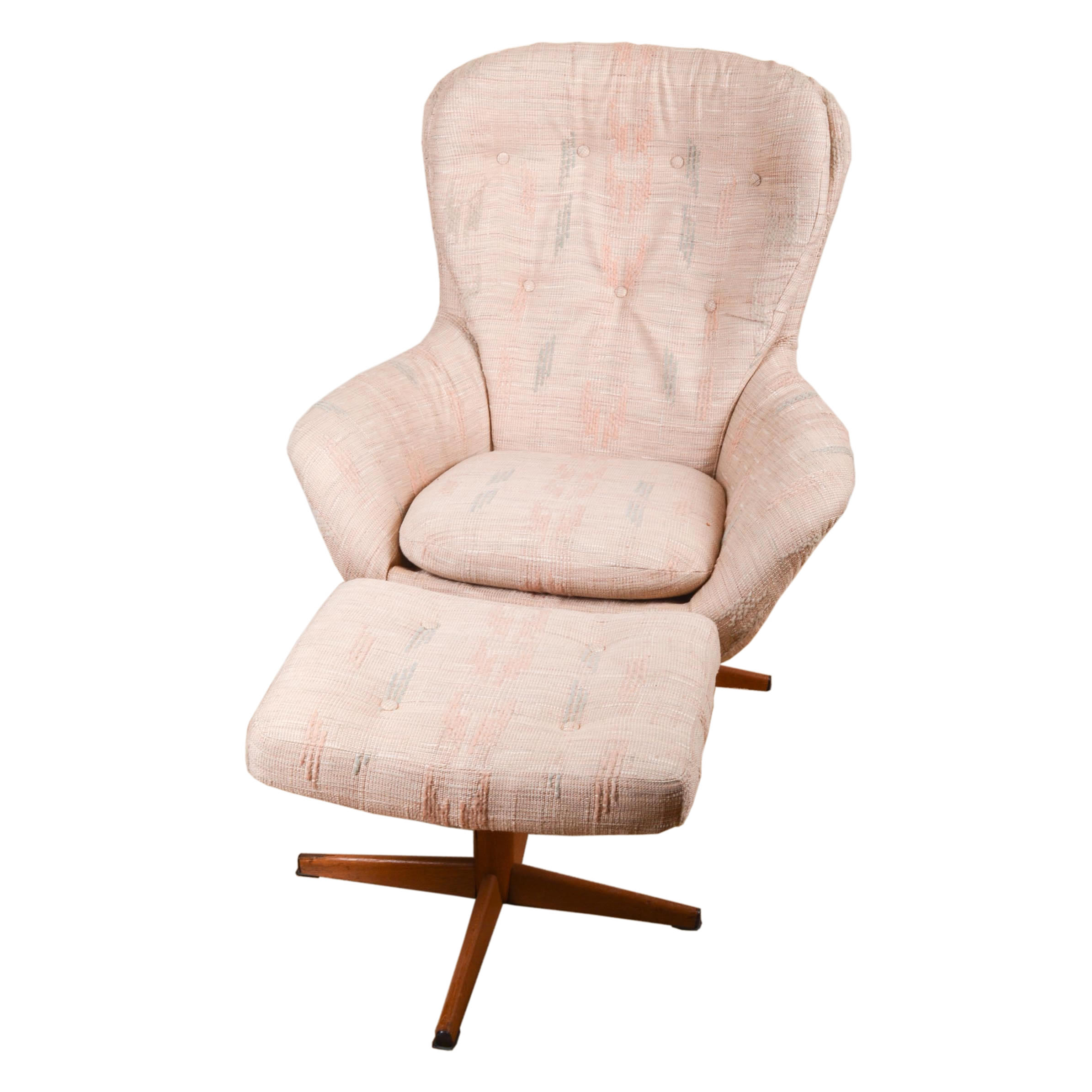 Modern Swivel Armchair and Ottoman by Swedfurn AB Slätte Möbler Töreboda