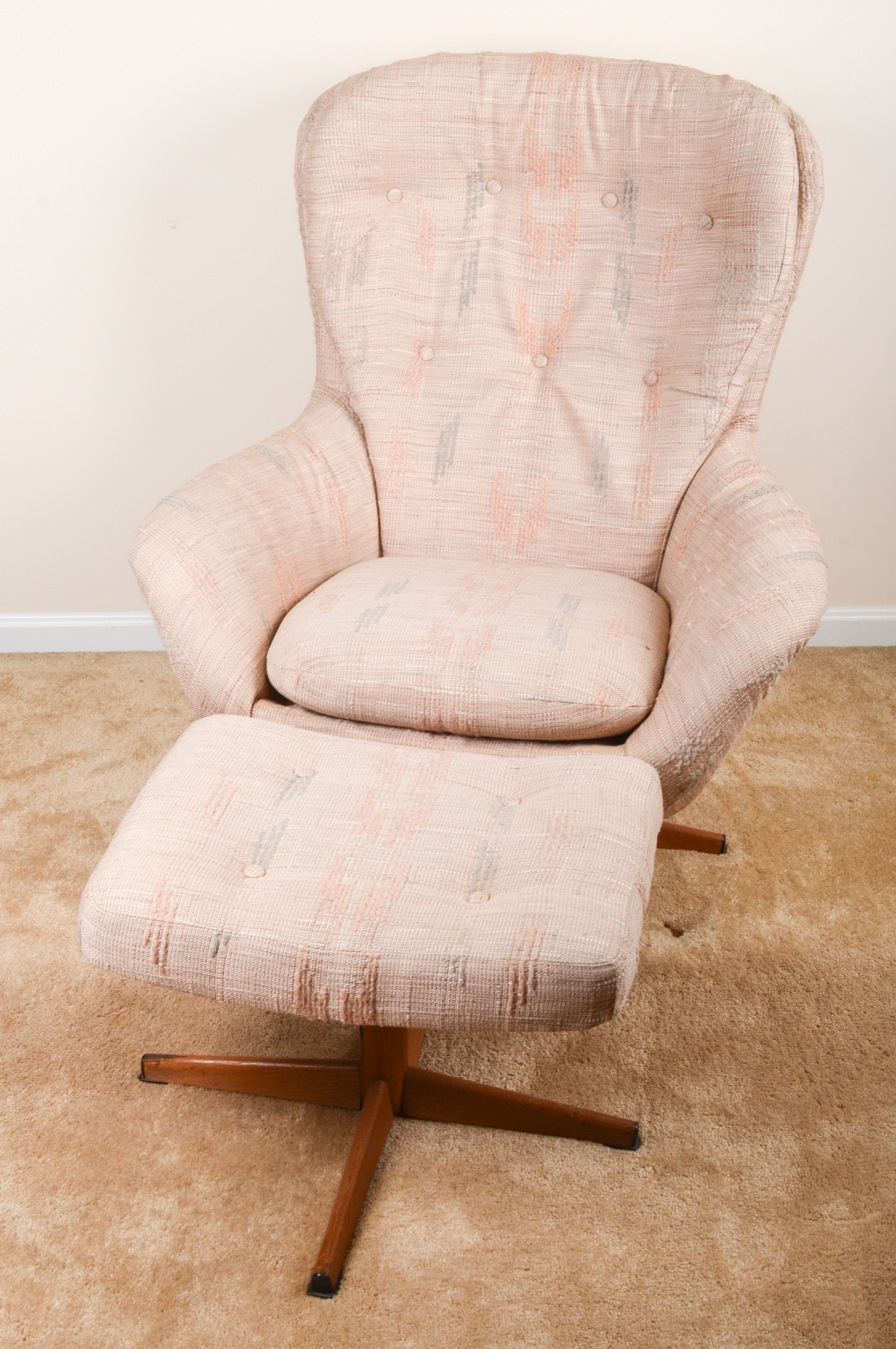 Modern Swivel Armchair and Ottoman by Swedfurn AB Slätte Möbler Töreboda