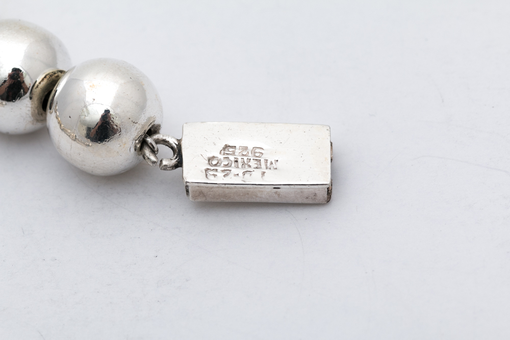 Sterling Silver Beaded Cross Pendant Bracelet