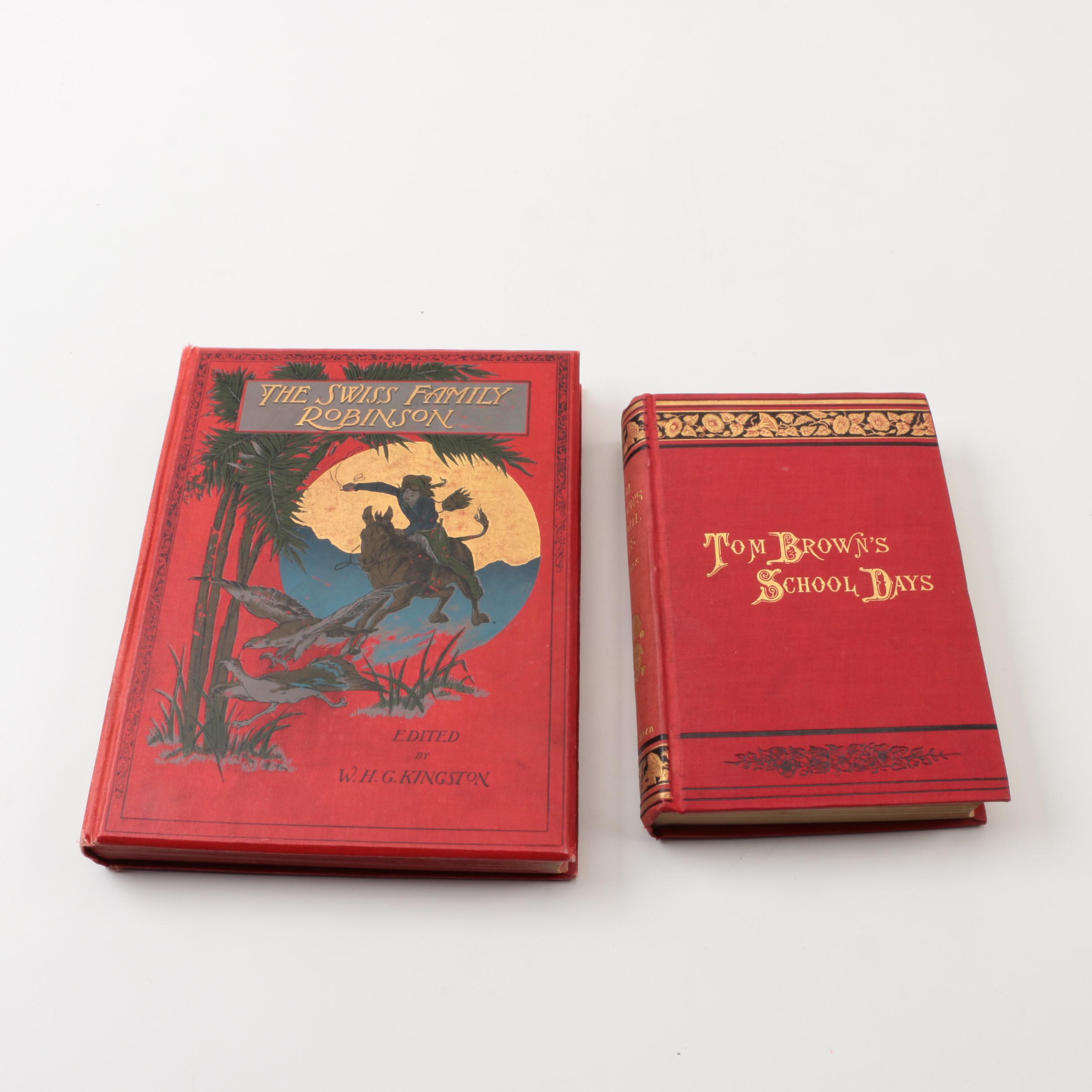 Vintage Books including "Swiss Family Robinson"