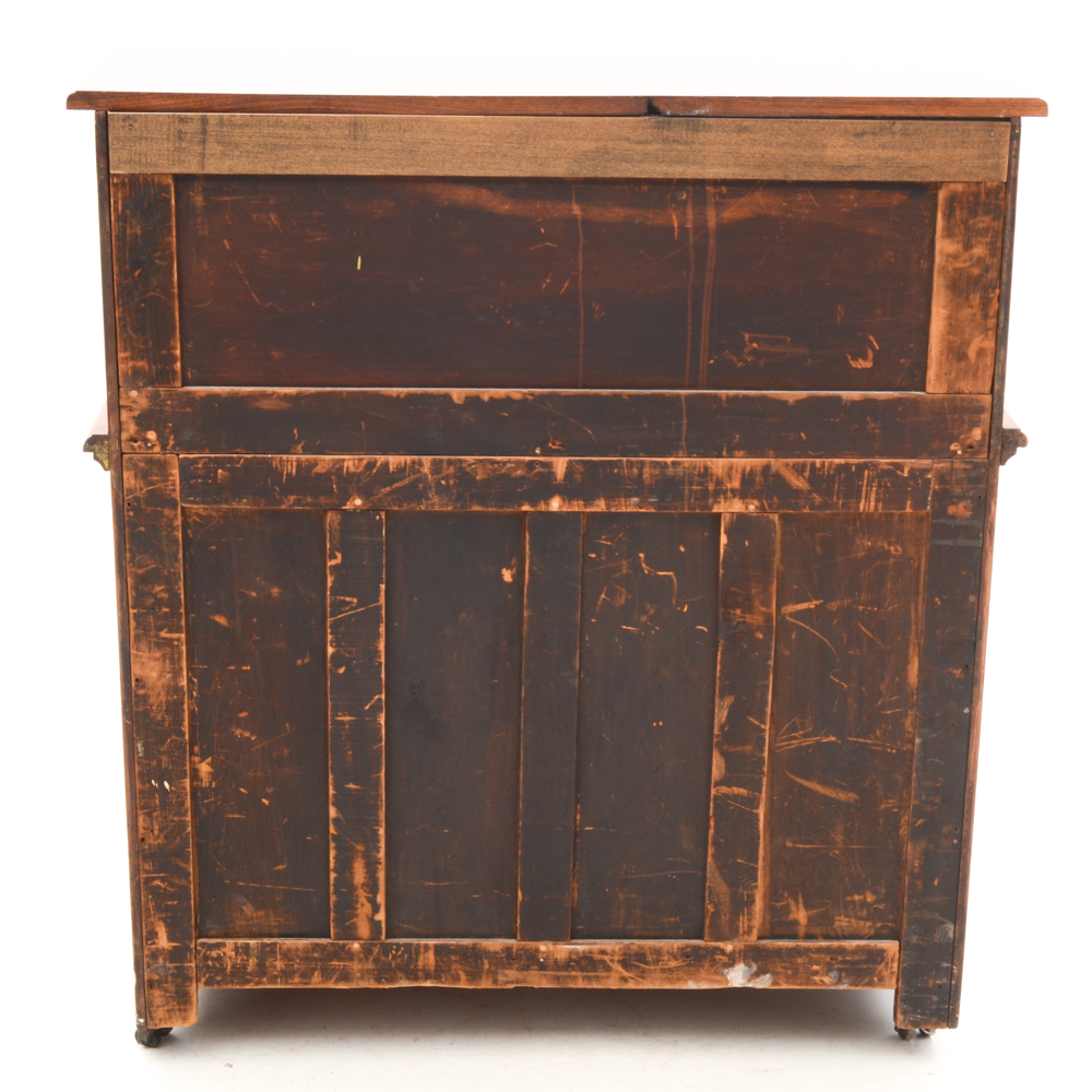 Antique Victorian Eastlake Style Burled Walnut Roll-Top Secretary Desk